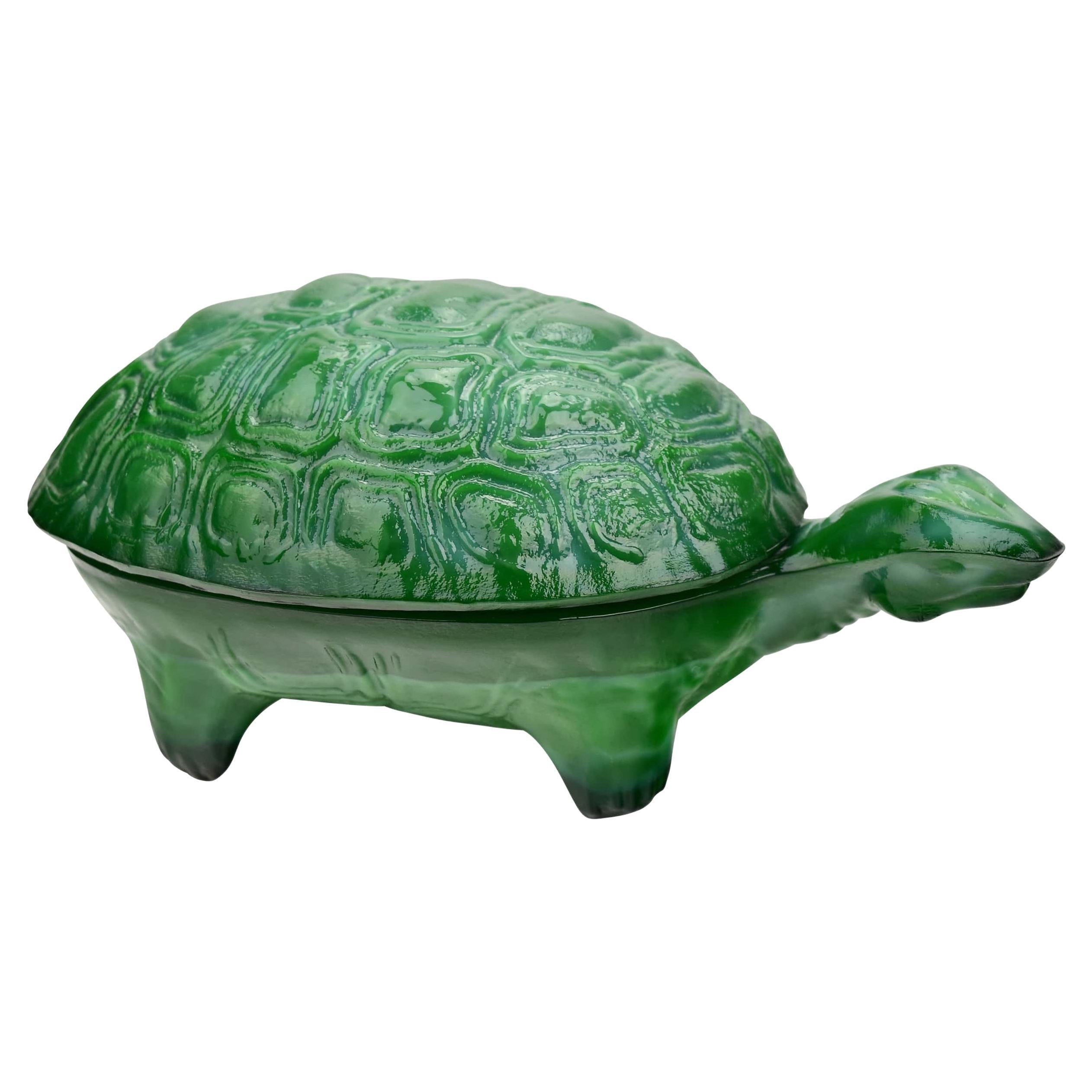 Art Decó Schlevogt & Hoffmann Vaso de malaquita Tortuga Plato de baratijas en venta
