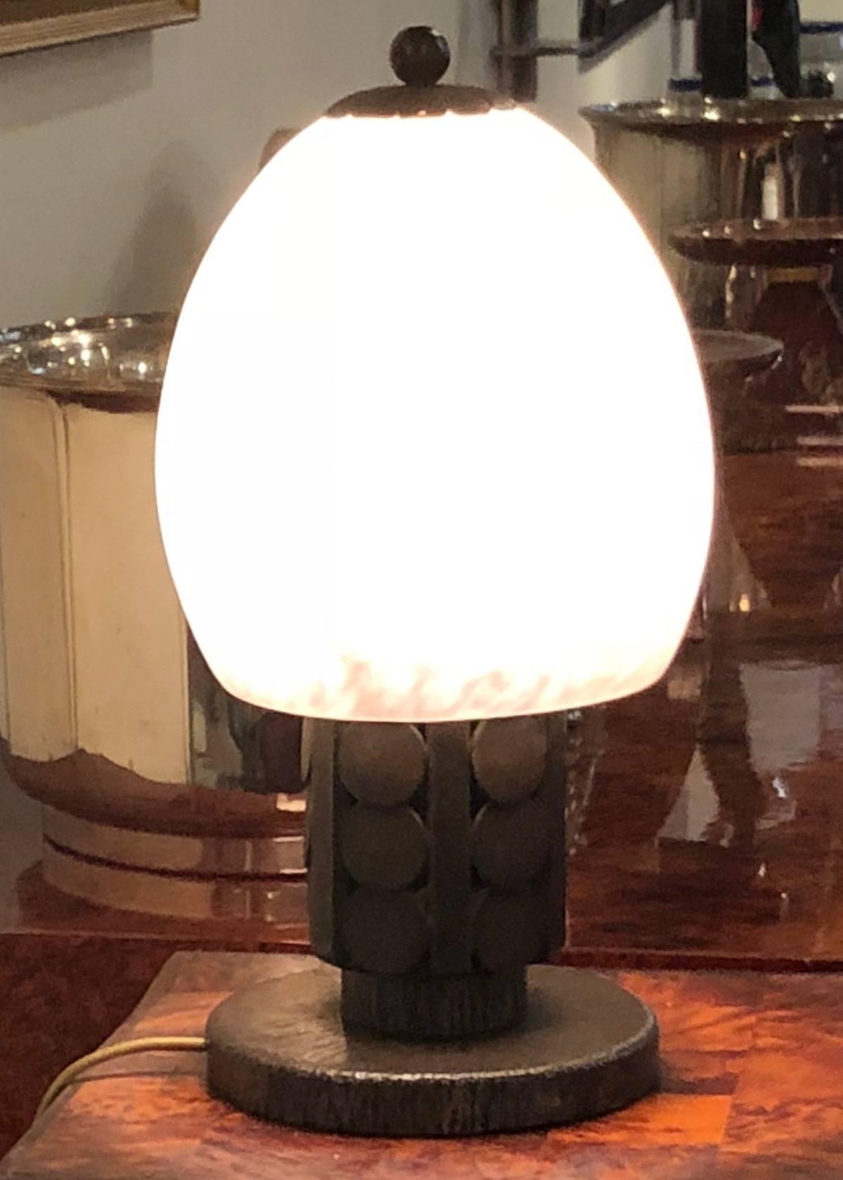 Art Deco Schneider Katona Iron Table Lamp 1