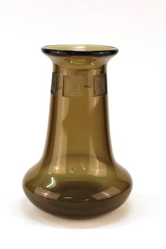 Art Deco Schneider Smoke-Grey Glass Vase