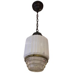 Vintage Art Deco School House Ceiling Pendant