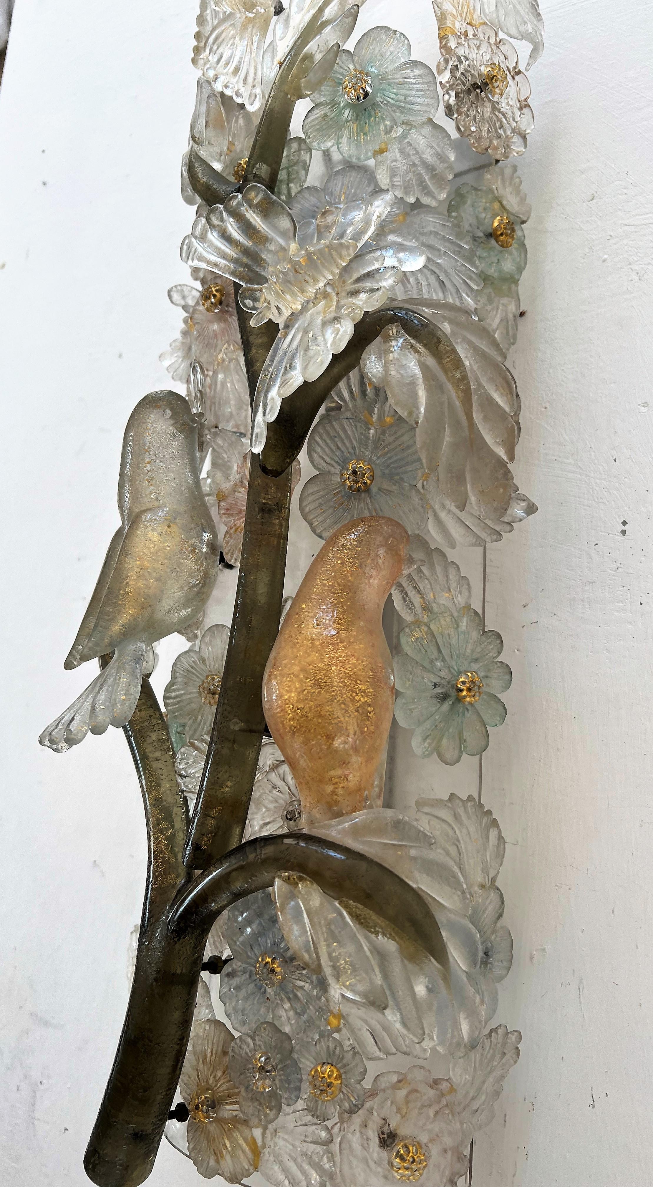 Applique Art Déco en verre de Murano sculpté à la main, Italie en vente 6