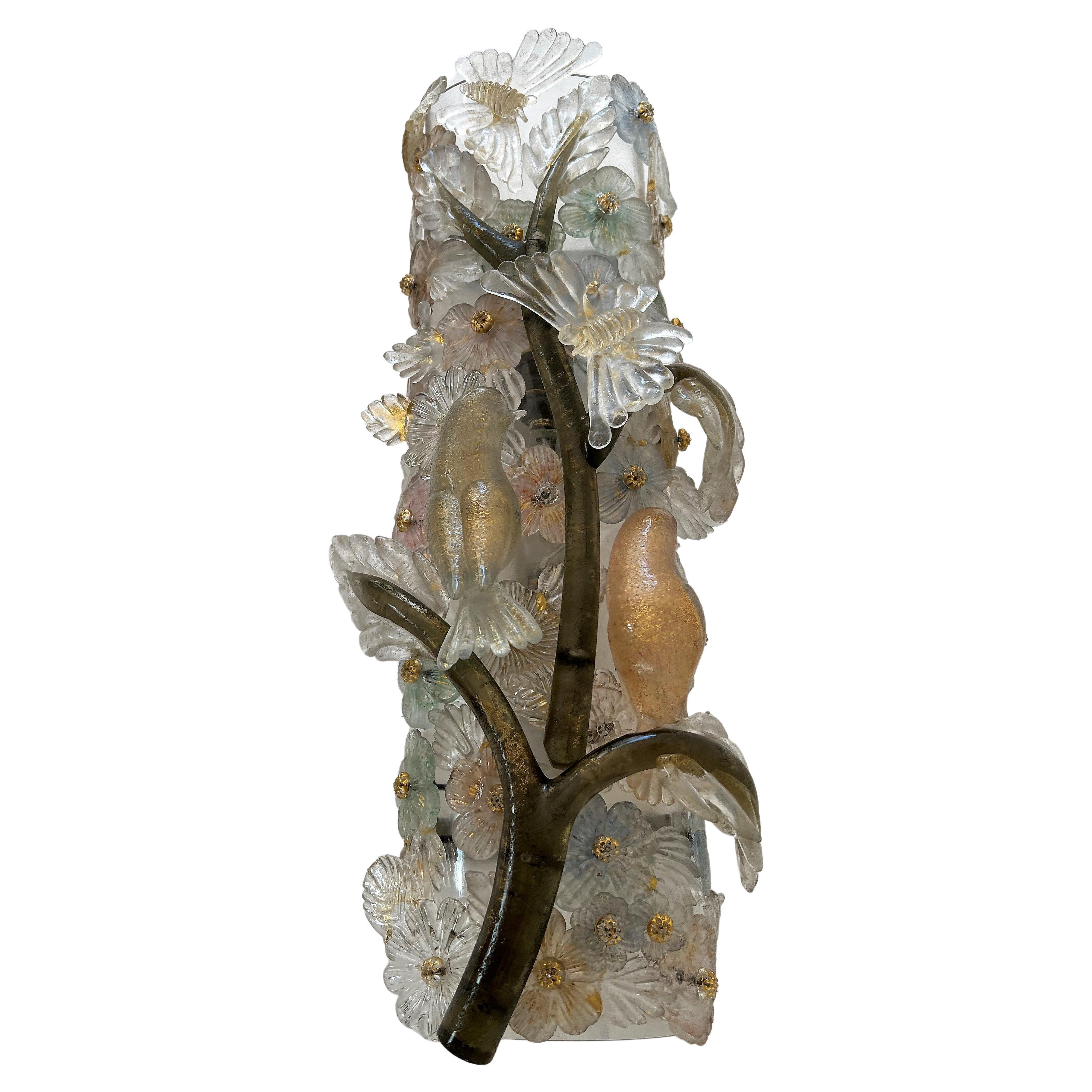 Applique Art Déco en verre de Murano sculpté à la main, Italie en vente