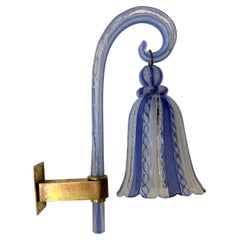 Art Deco Sconce in Murano Glass in Zanfirico Technique, Italy, circa 1930-40