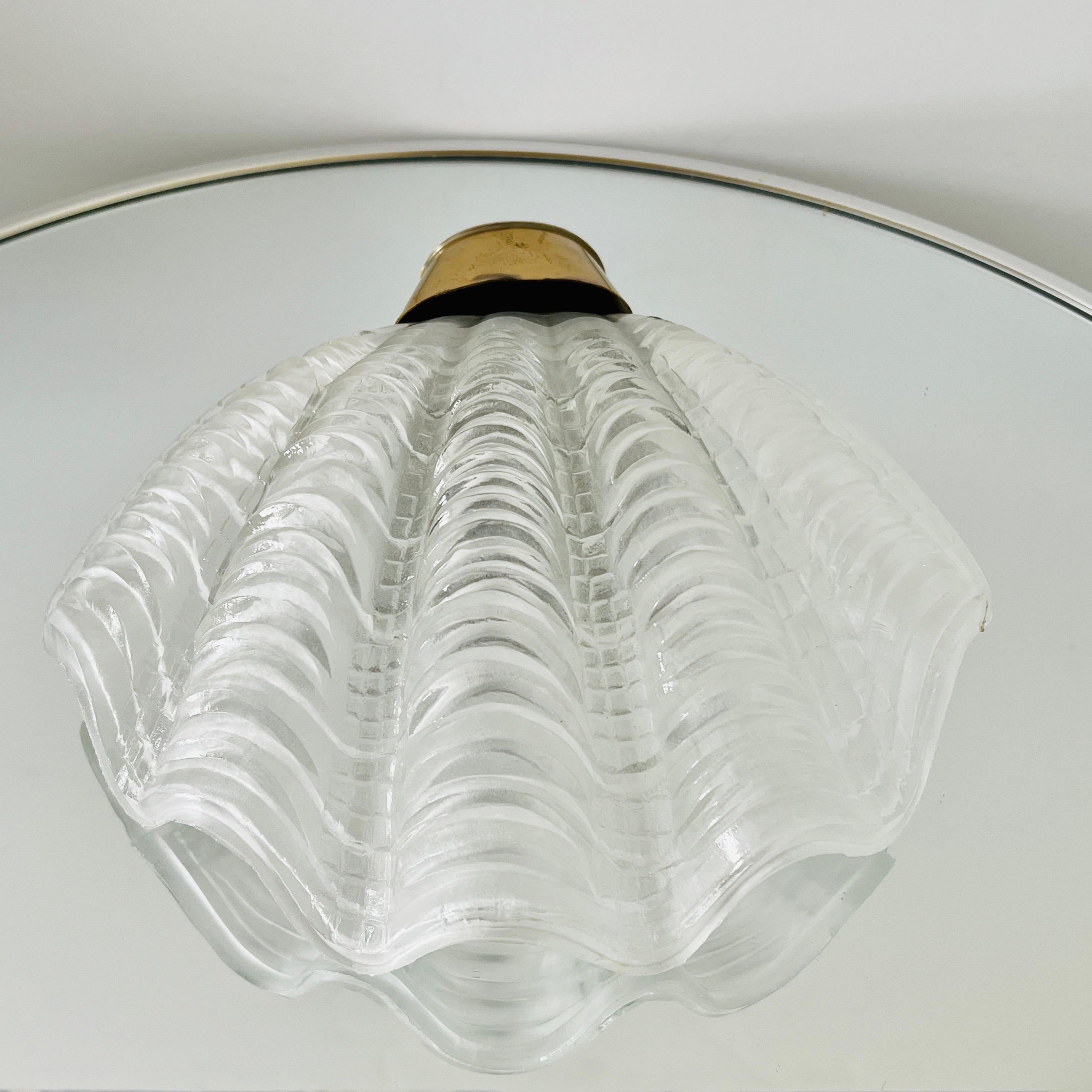 Art Deco Sconce with Elegant Shell Design, England, c. 1930's In Fair Condition For Sale In Fort Lauderdale, FL