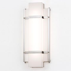 Art Deco Sconce with Nickel finish and Sanded Glass
