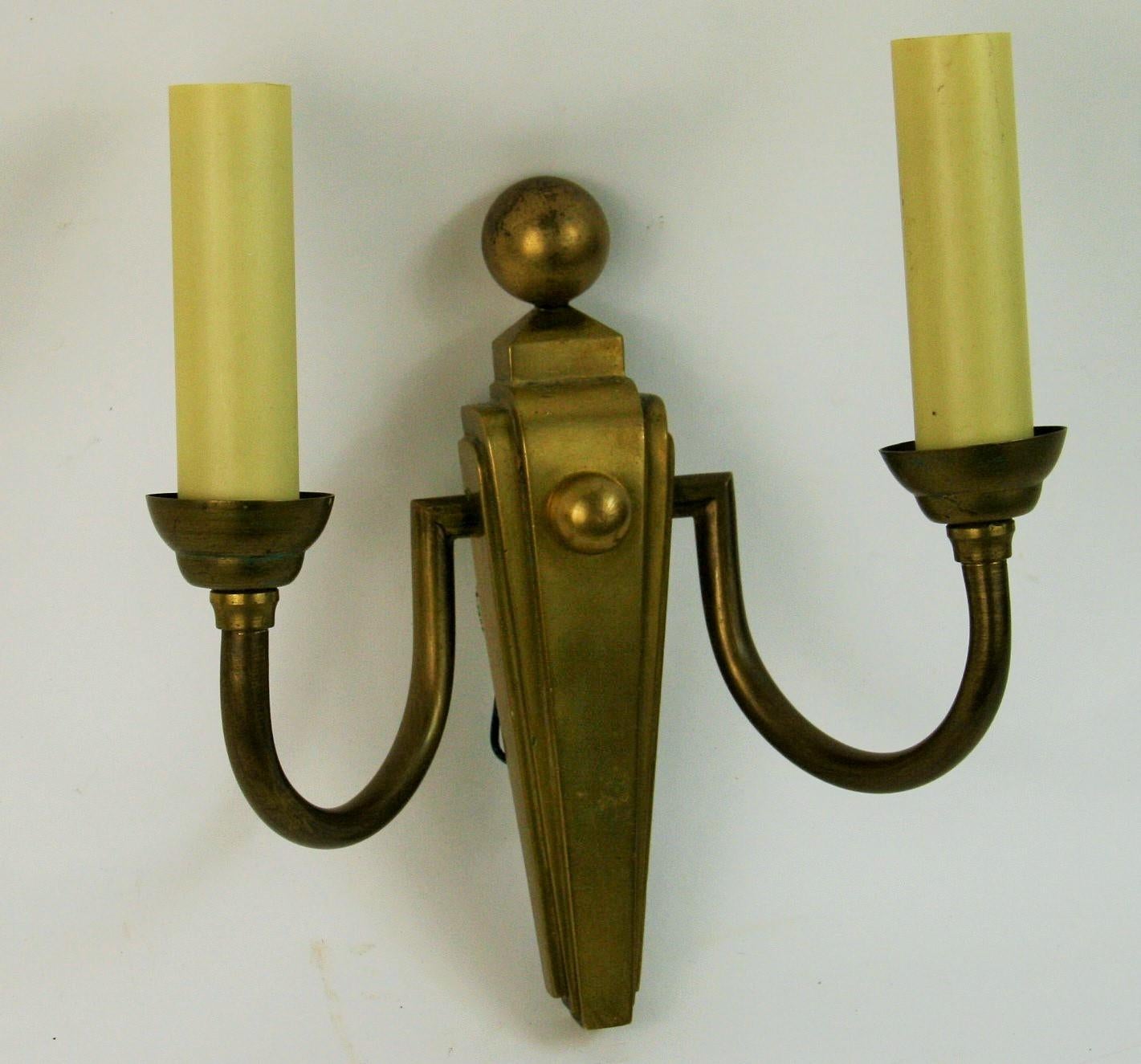 Art Deco Sconces, France, 1930s In Good Condition In Douglas Manor, NY