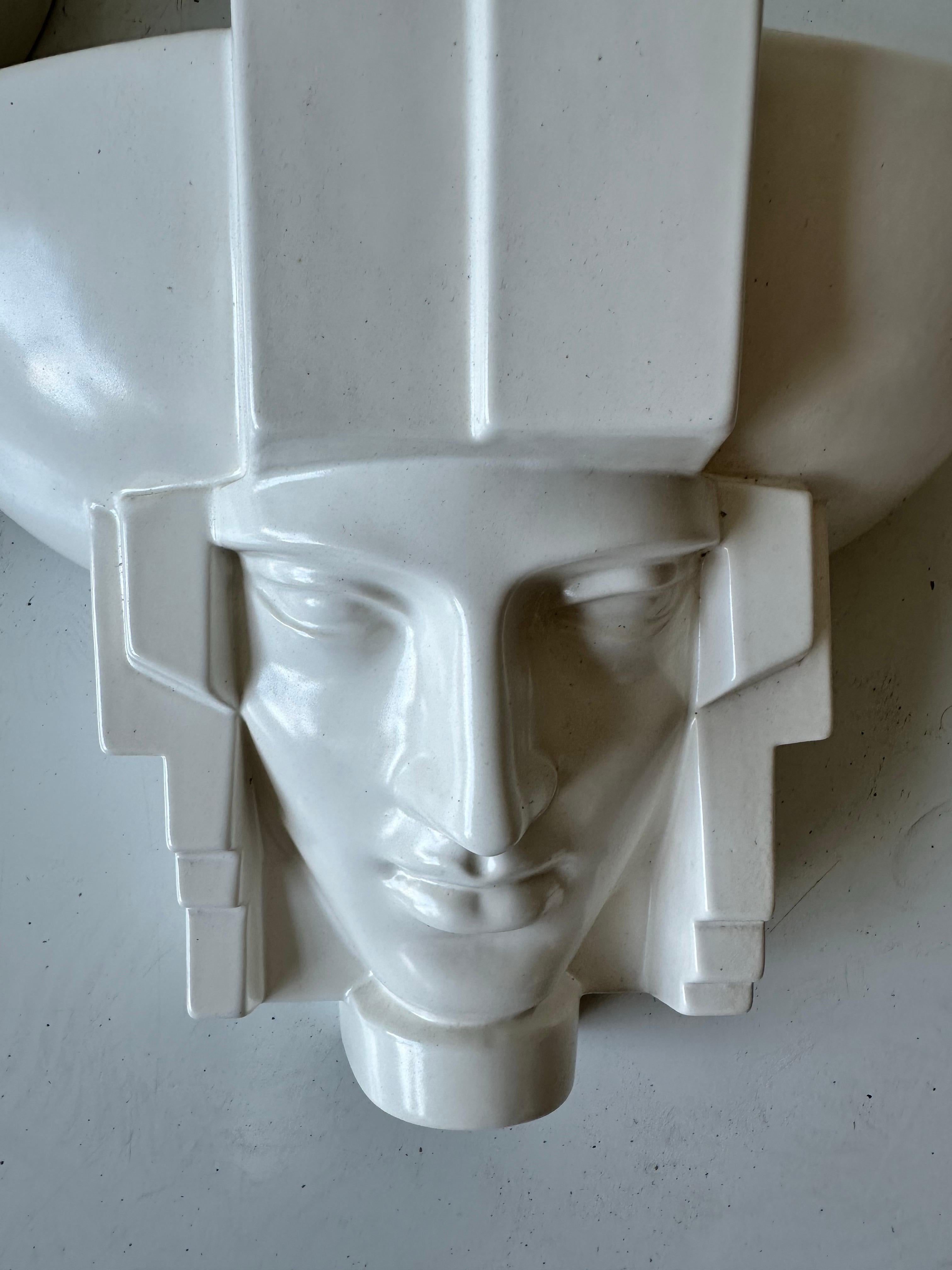 Francese Coppia di lampade Art déco in ceramica di A. Clement, CIRCA 1950 in vendita
