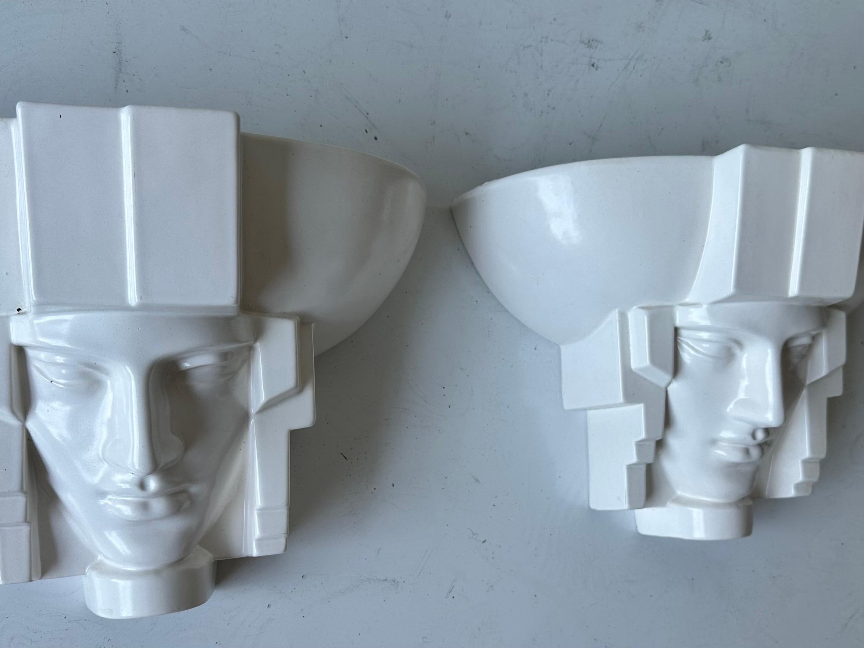 Coppia di lampade Art déco in ceramica di A. Clement, CIRCA 1950 in vendita 1