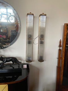 Art Deco Sconces in the Style of Petito Ribbed Glass