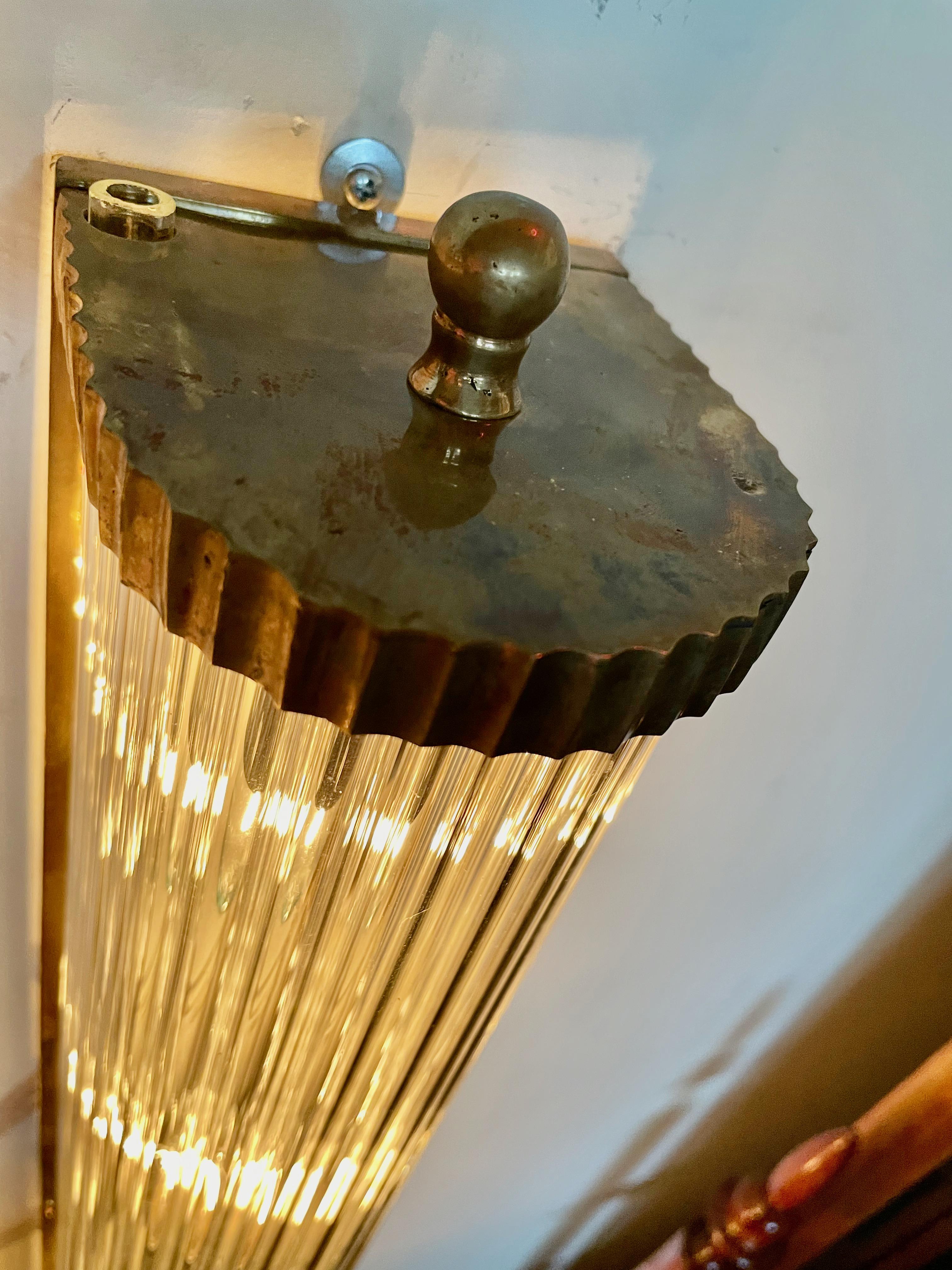 Art Deco Sconces in the Style of Petito Ribbed Glass 1