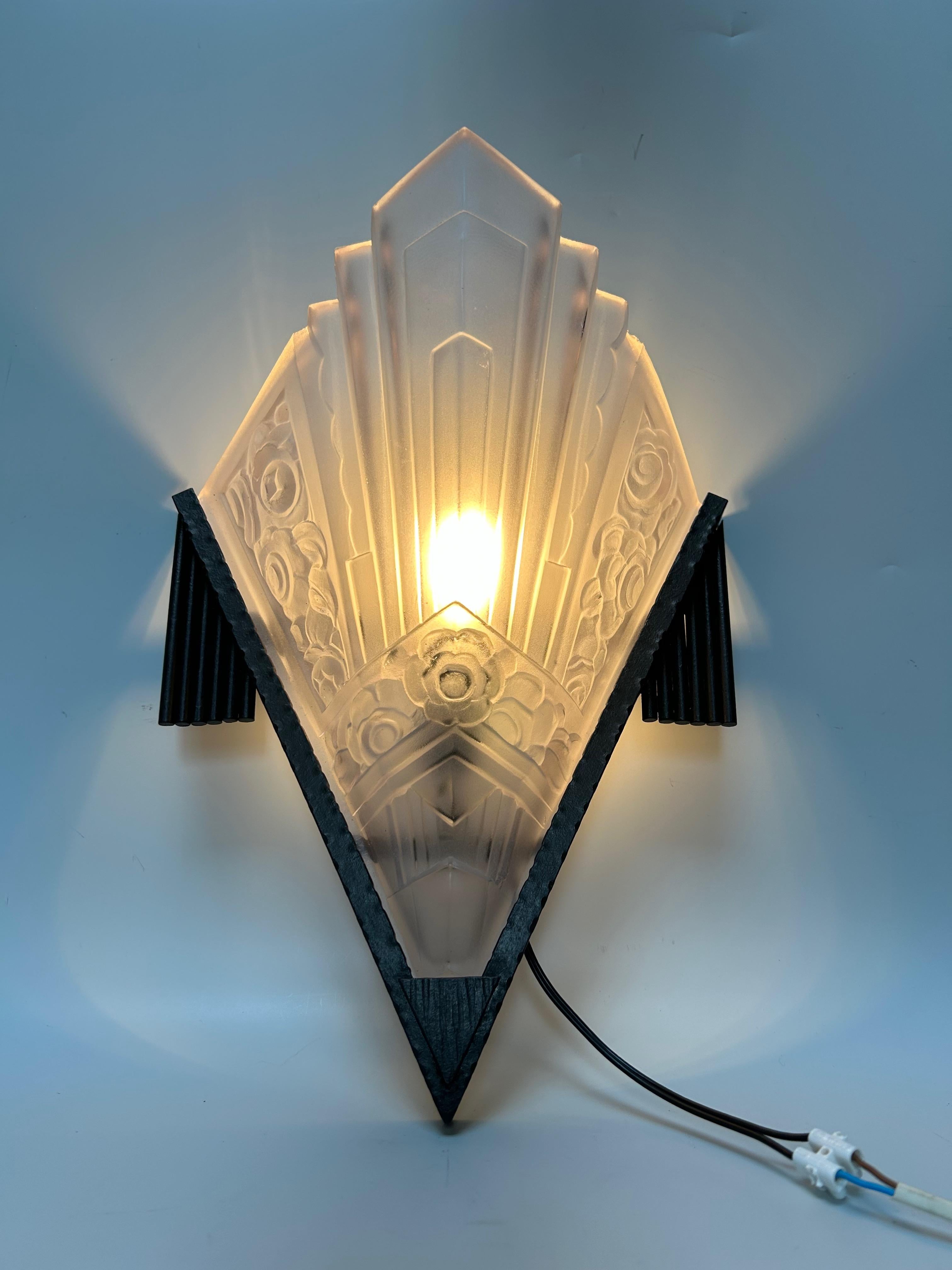 Art Deco Sconces Suite of 4 Signed SEVB For Sale 9