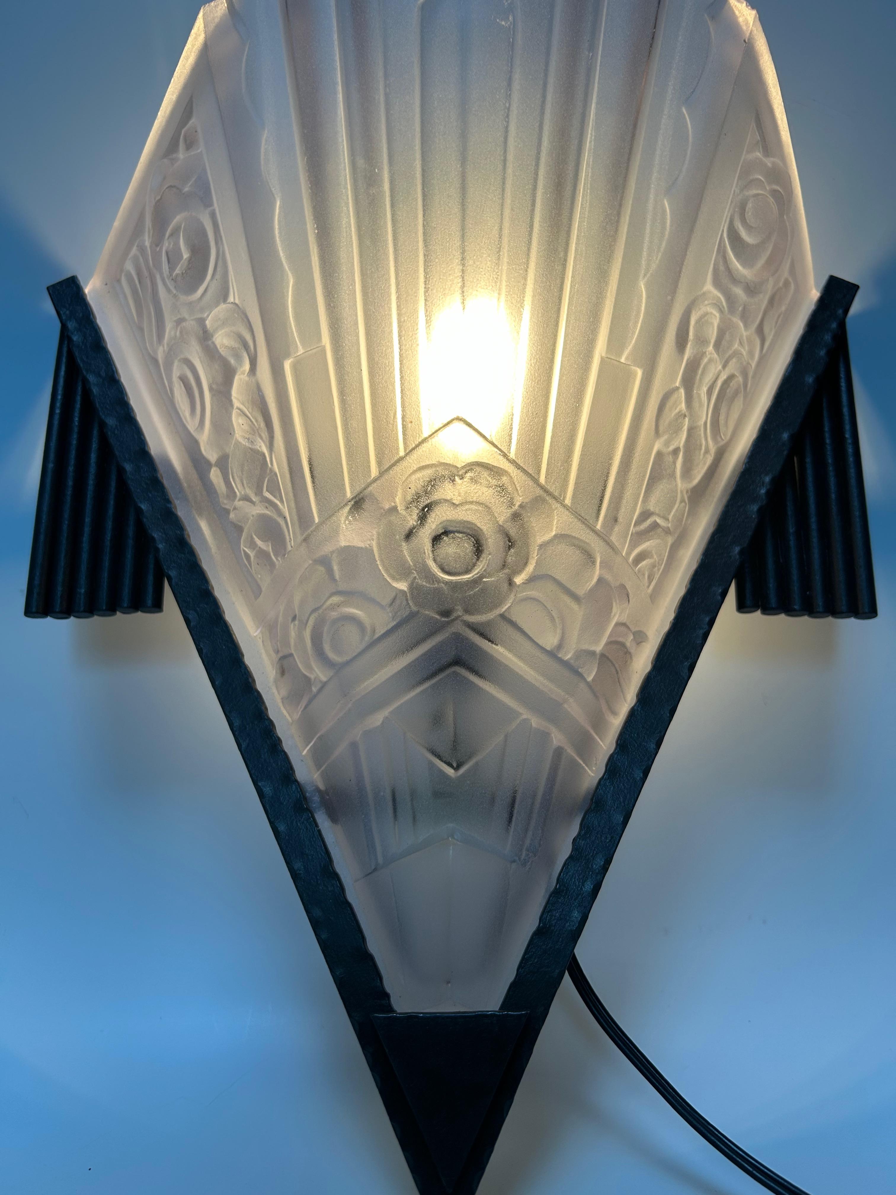 Art Deco Sconces Suite of 4 Signed SEVB For Sale 10