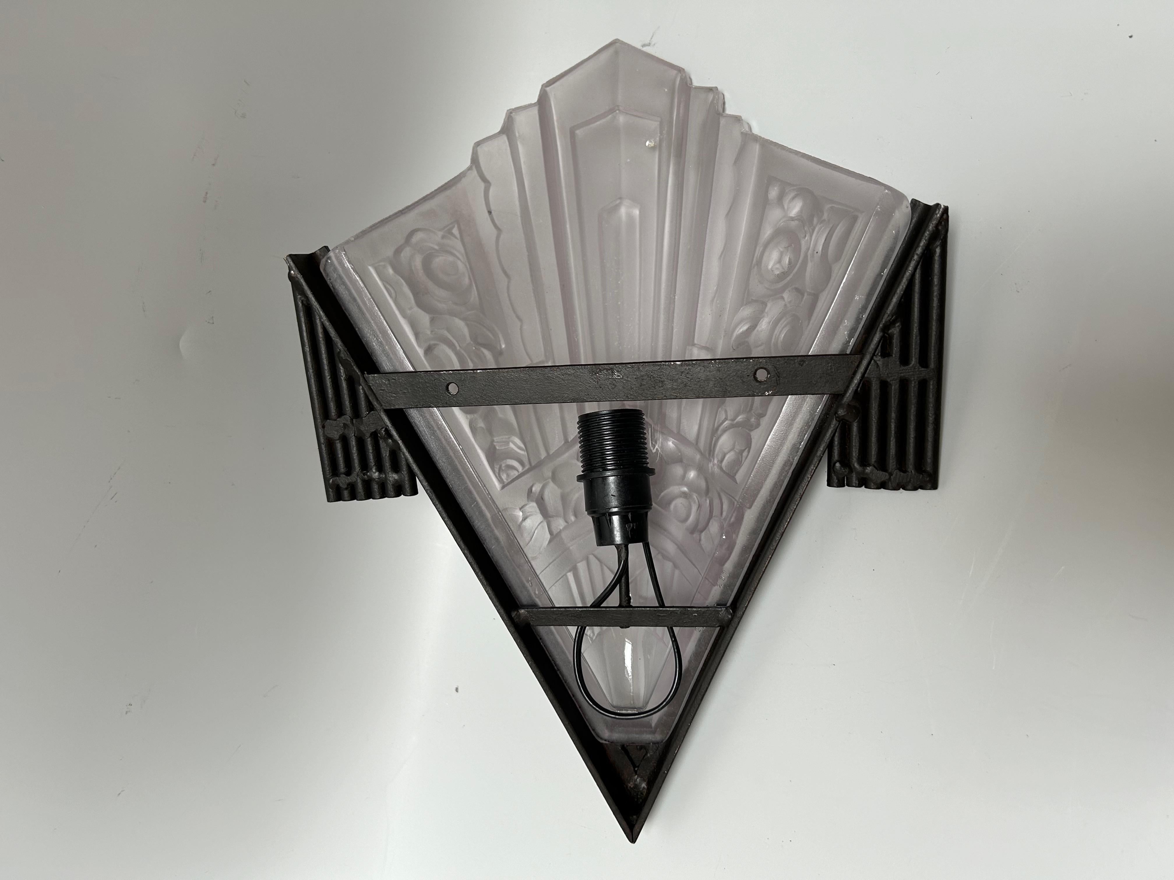Art Deco Sconces Suite of 4 Signed SEVB For Sale 1