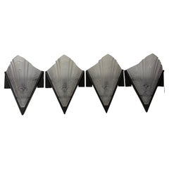 Suite de 4 appliques Art déco signées SEVB