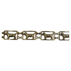 Art Deco Scottie Dog Yellow Gold Bracelet