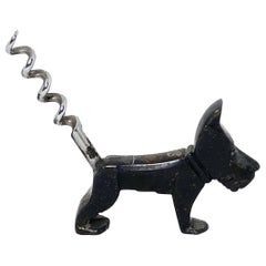 Art Deco Scotty Dog Figural Animal Corkscrew, Metal, Vienna, Austria, 1930s