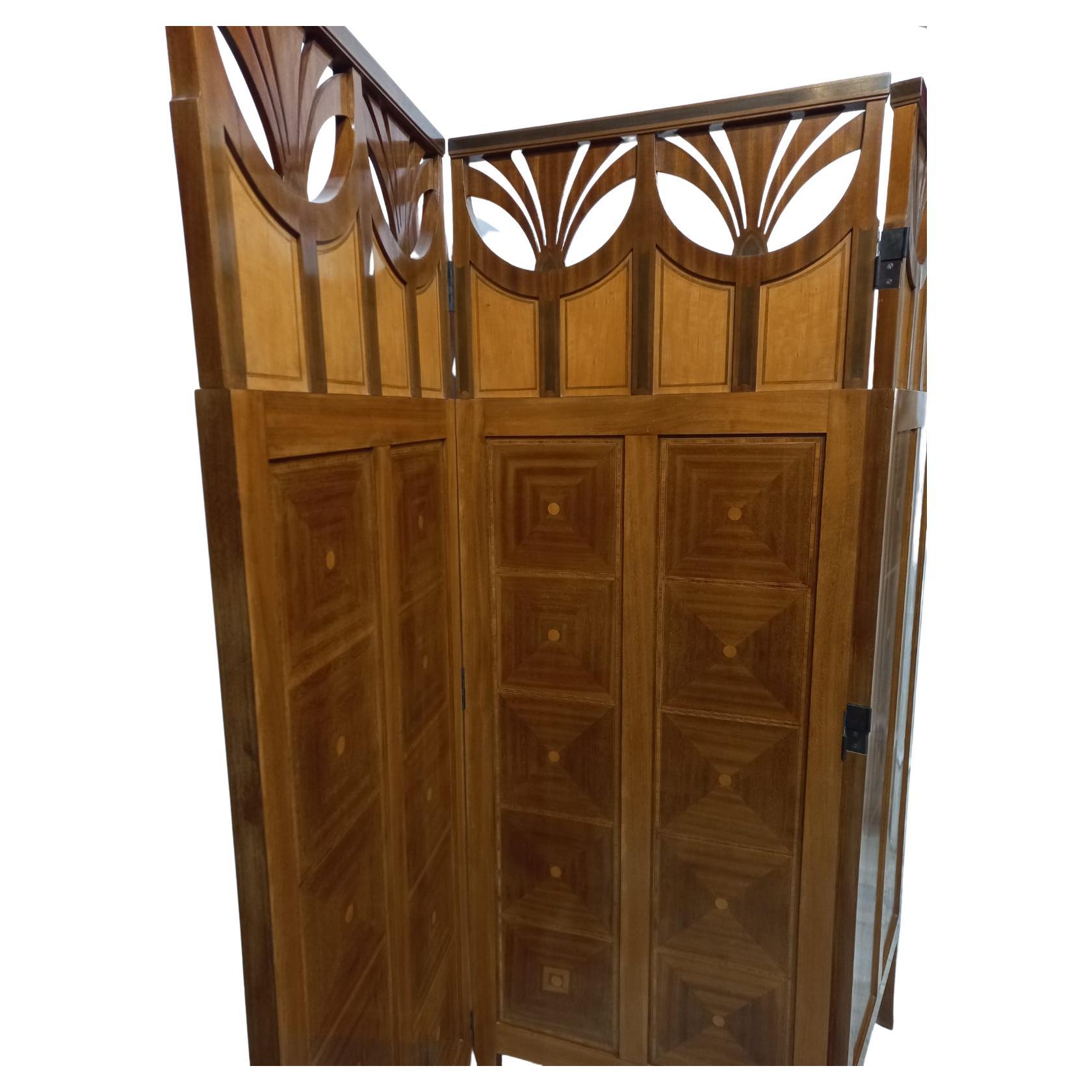 Art Deco screen made of solid wood For Sale 3