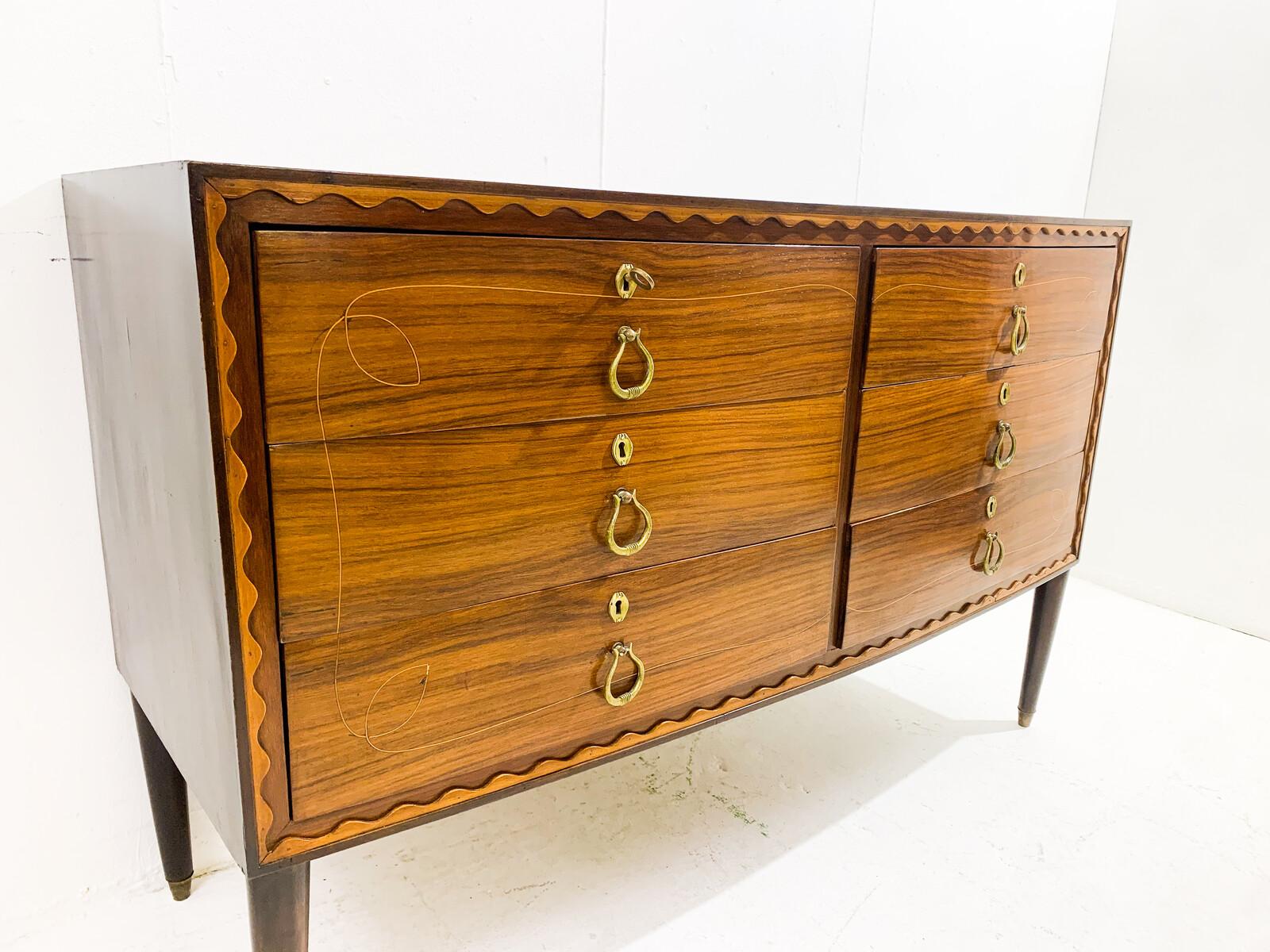 Art Deco Sculpted Wood Sideboard / Chest of drawers 6