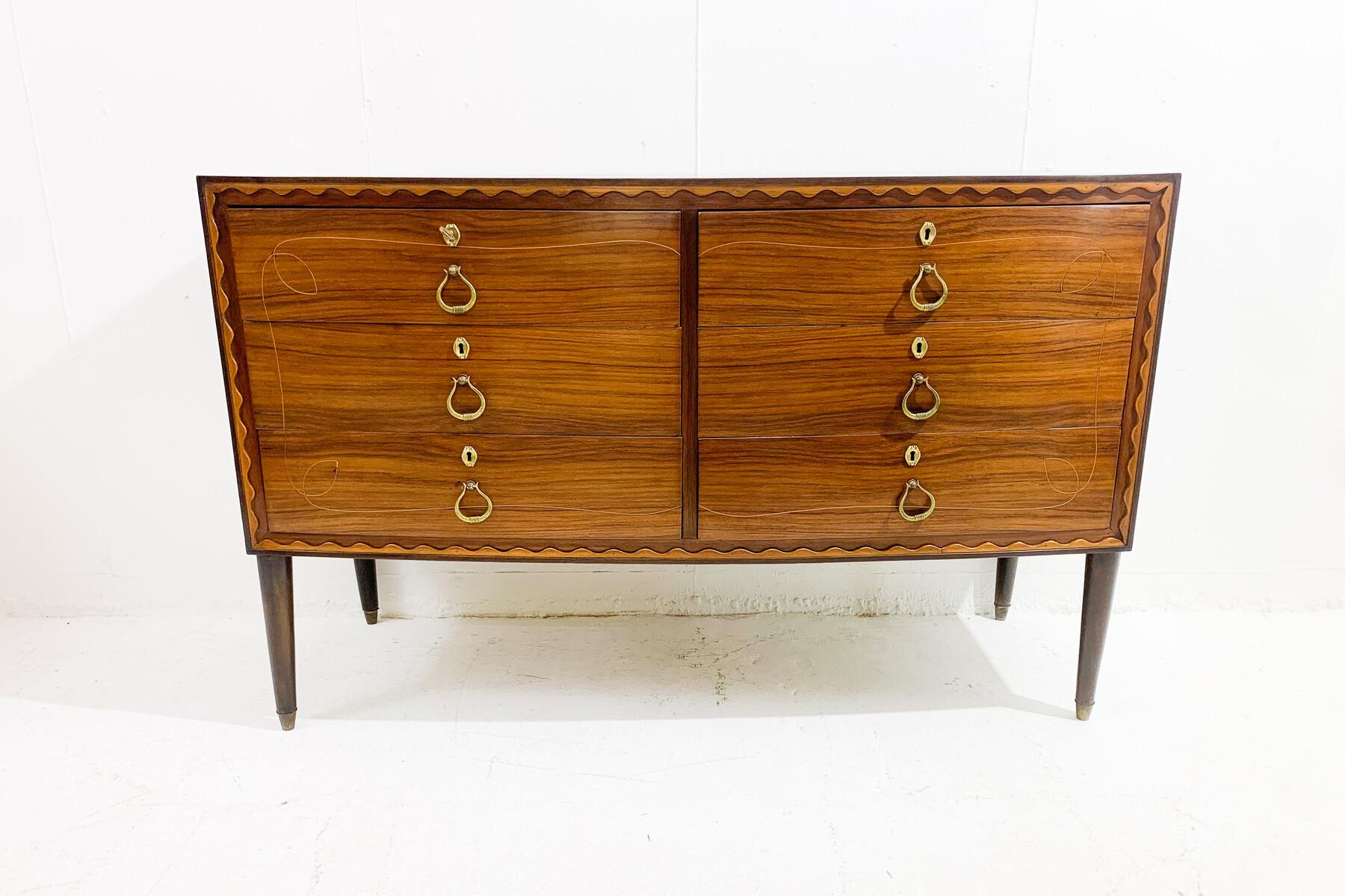 Art Deco Sculpted Wood Sideboard / Chest of drawers 7