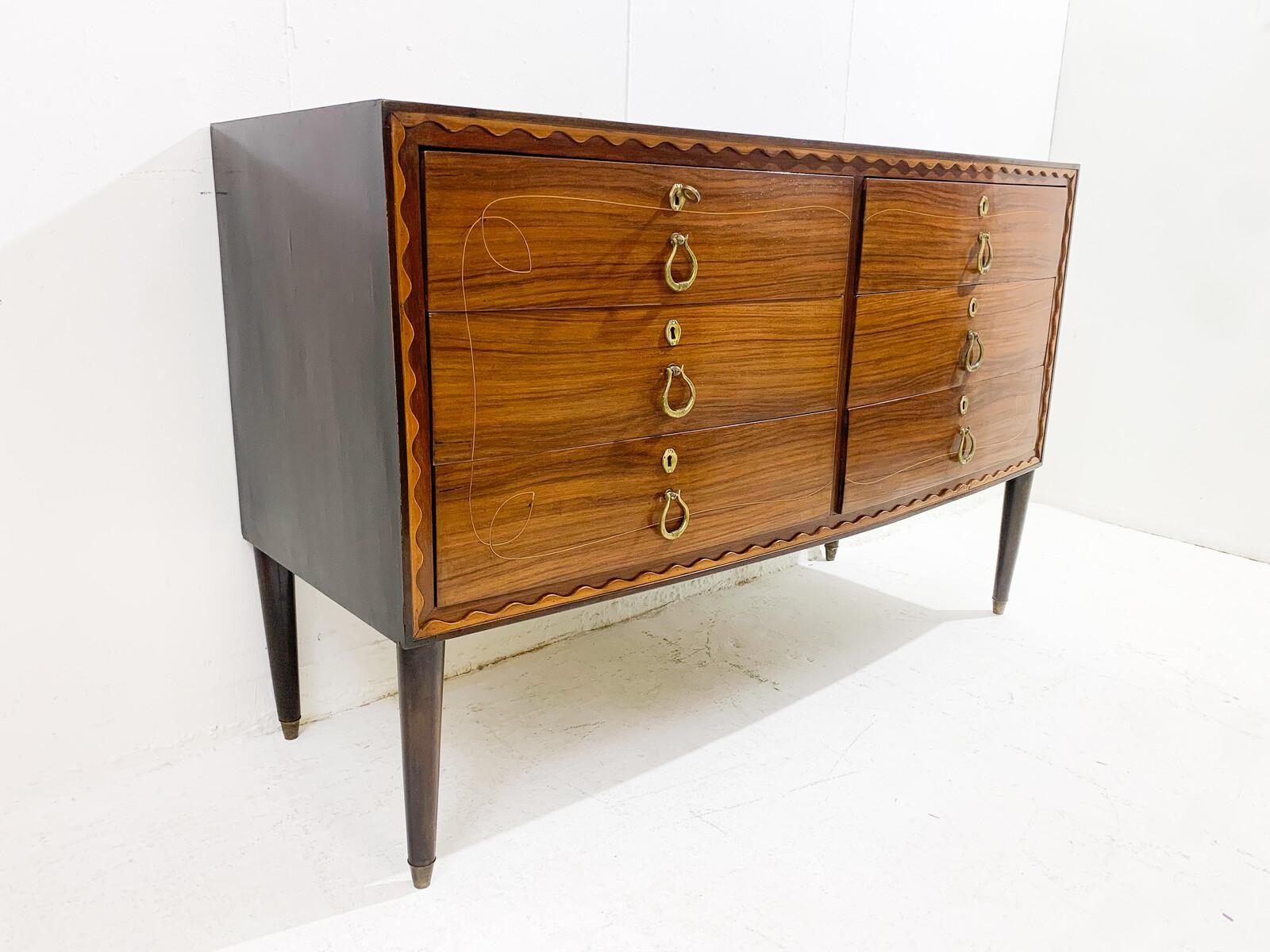 Art Deco Sculpted Wood Sideboard / Chest of drawers 4