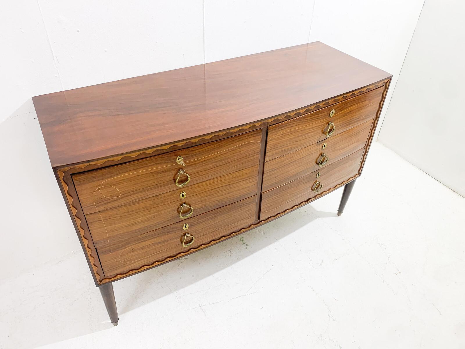 Art Deco Sculpted Wood Sideboard / Chest of drawers 5