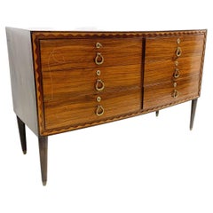Antique Art Deco Sculpted Wood Sideboard / Chest of drawers