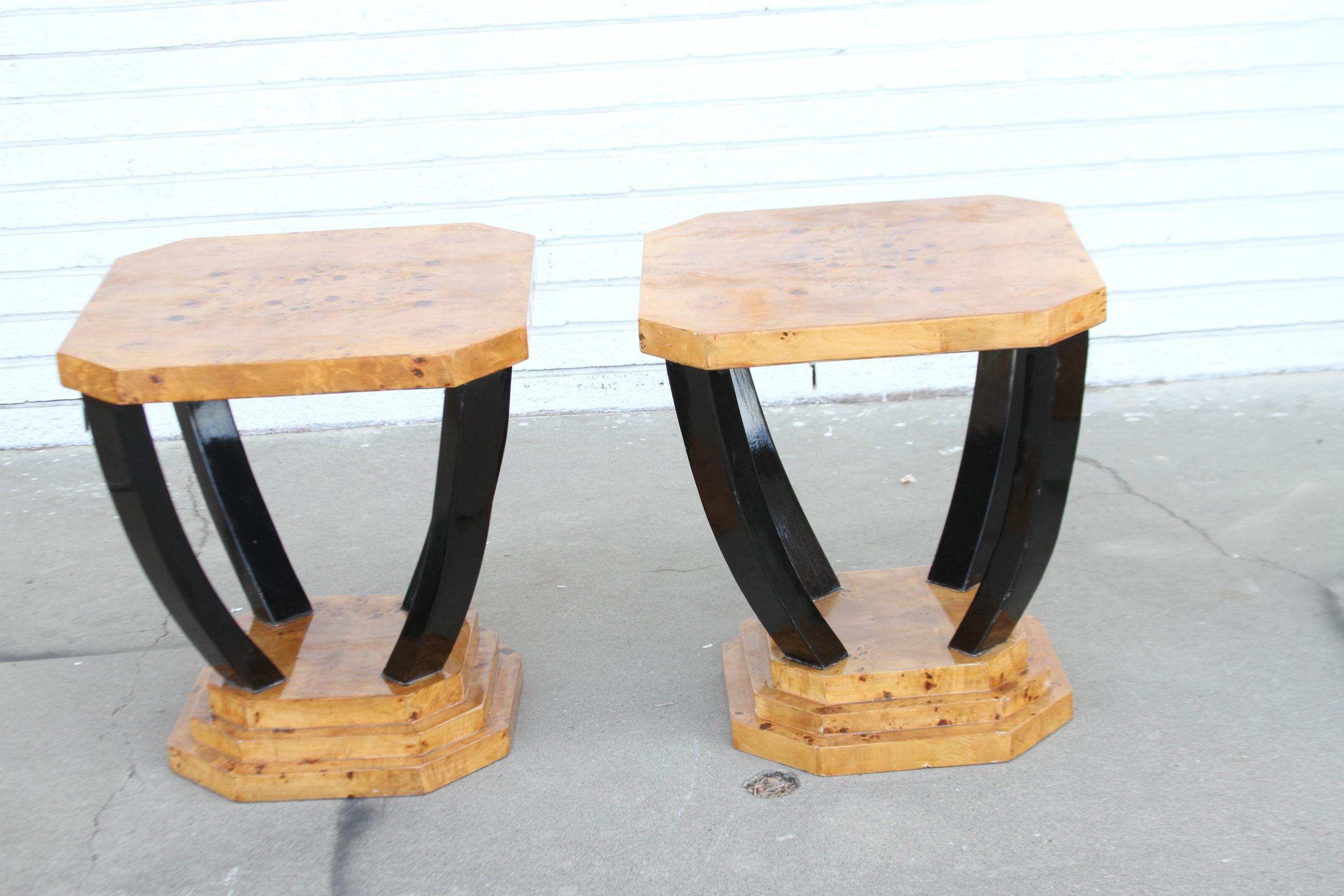 Art Deco Sculptural Burl End Tables For Sale 2