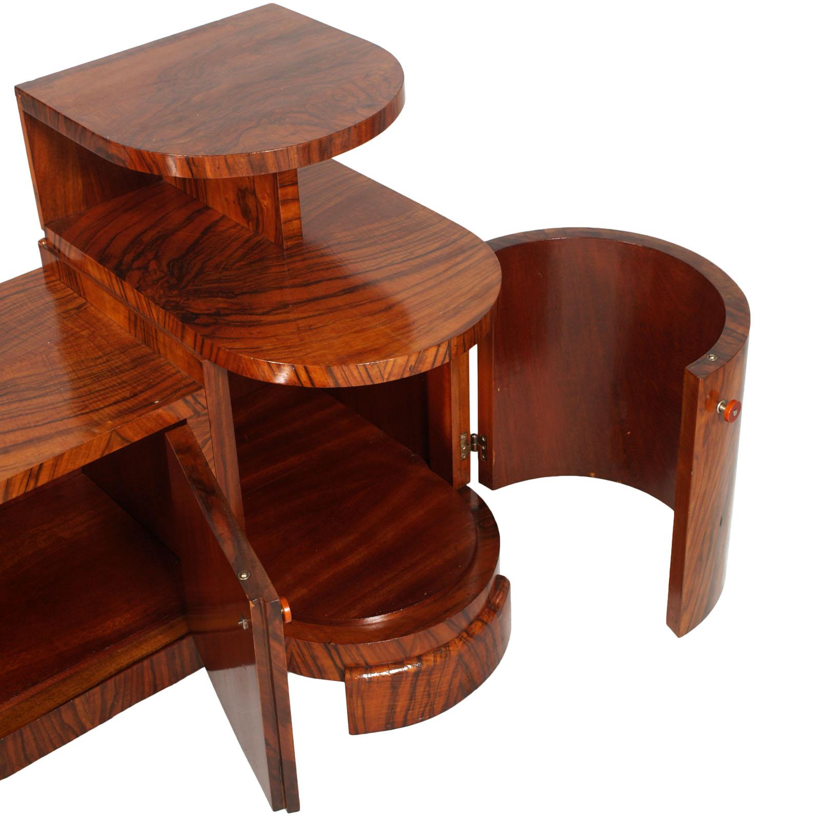 Art Deco Vanity , Skulpturaler Eingangsschrank,  von Osvaldo Borsani , Nussbaum Wurzelholz im Angebot 3