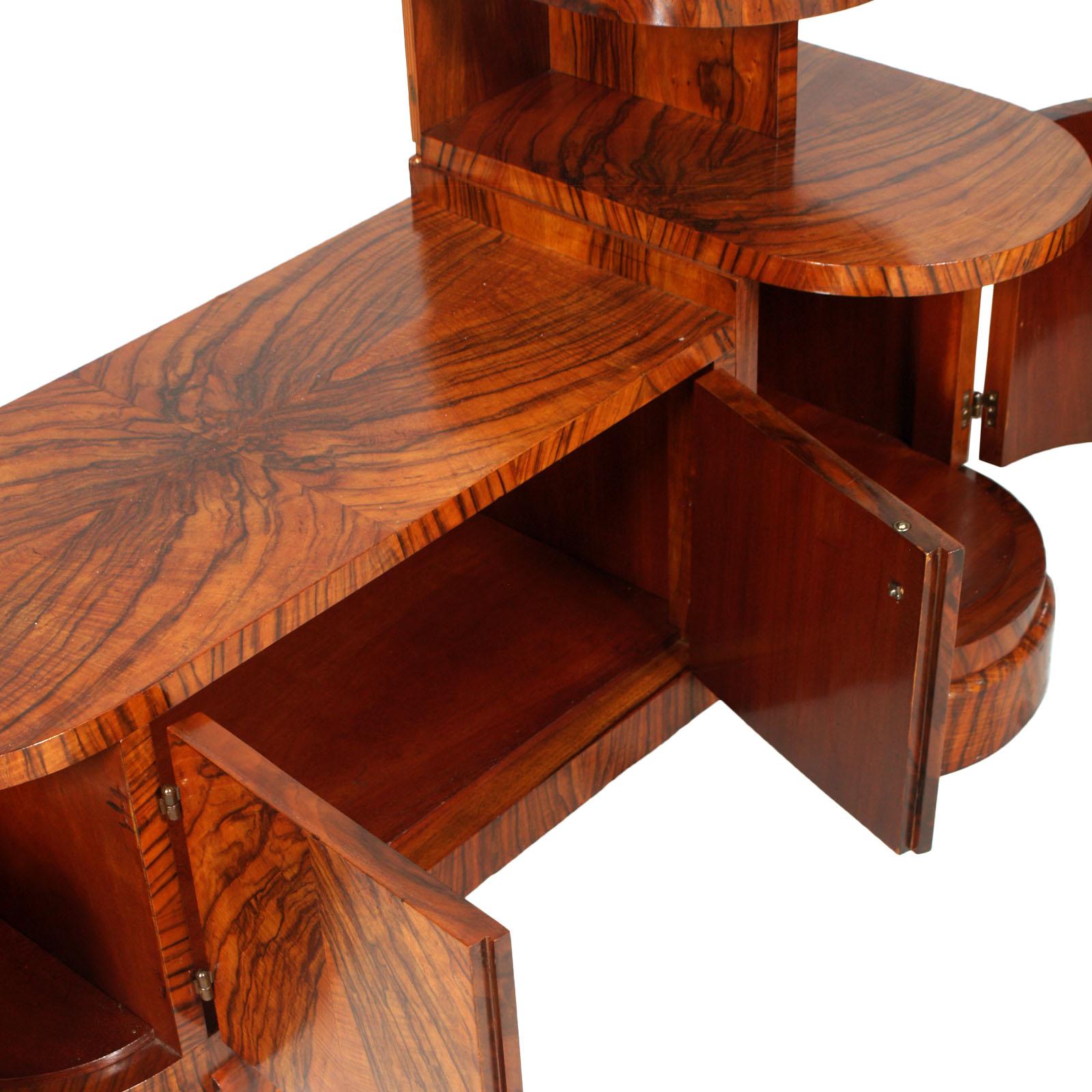 Art Deco Entry Cabinet, Vanity or Dressing Table by Osvaldo Borsani , Burl Walnut For Sale 4