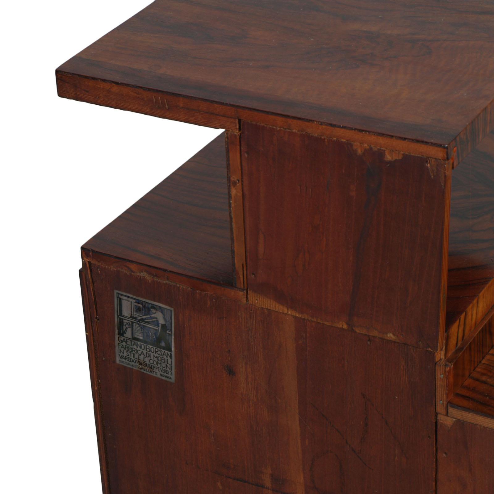 Art Deco Vanity , Skulpturaler Eingangsschrank,  von Osvaldo Borsani , Nussbaum Wurzelholz im Angebot 8