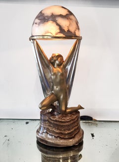 Art Deco Sculptural Lamp by Alexander Kelety