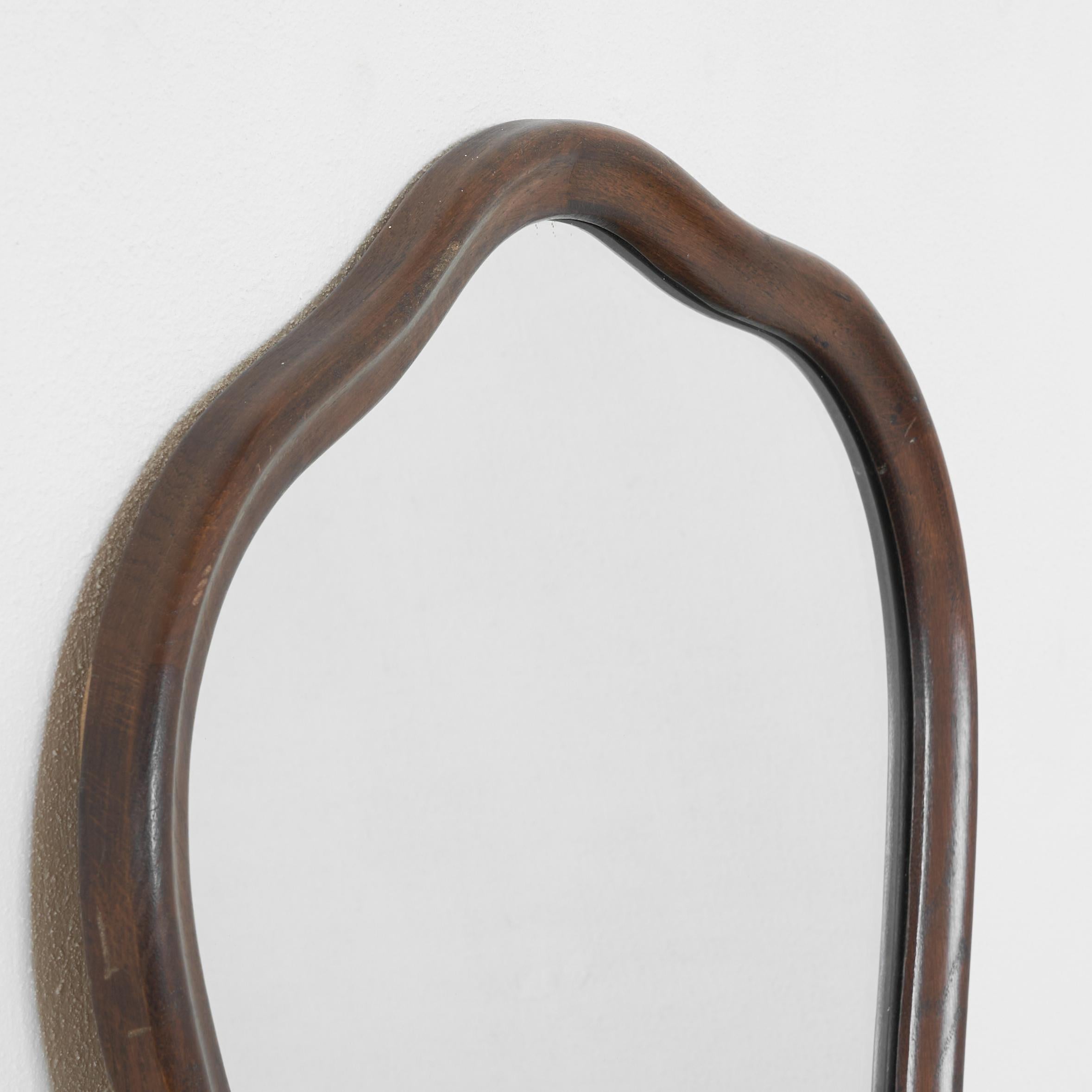 20th Century Art Deco Sculptural Mirror in Wood, 1930s For Sale