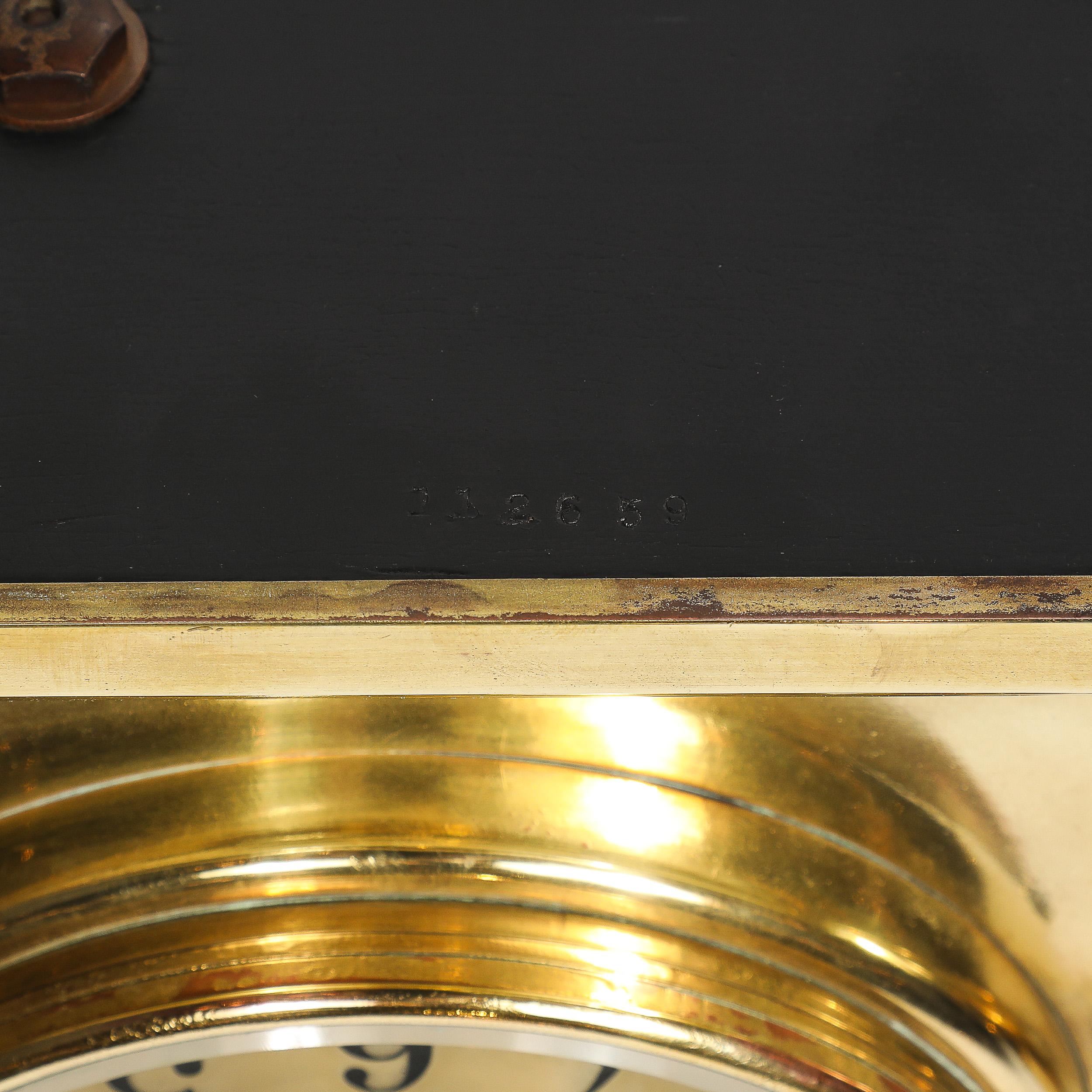 Art Deco-Skulptur aus poliertem Messing Uhr von Chelsea Clock Co. Für Tiffany im Angebot 9