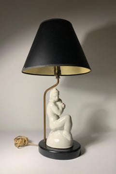 Art Deco Sculptural Pottery Table Lamp