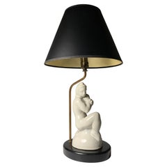 Art Deco Sculptural Pottery Table Lamp