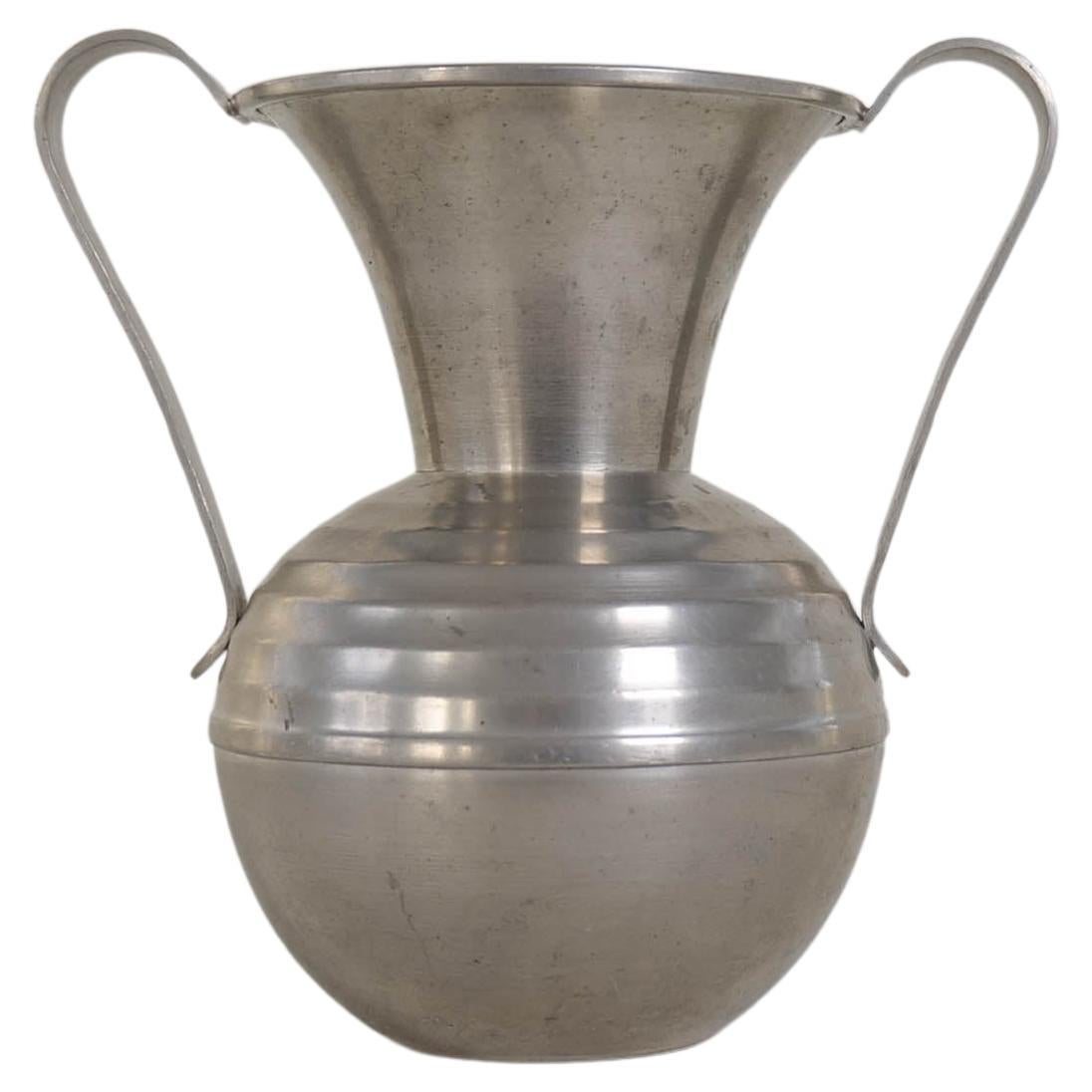 Skulpturale Art-déco-Vase aus Zinn, Norwegen, 1930er Jahre