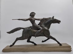 Escultura Art Decó Amazona a Caballo de Melo