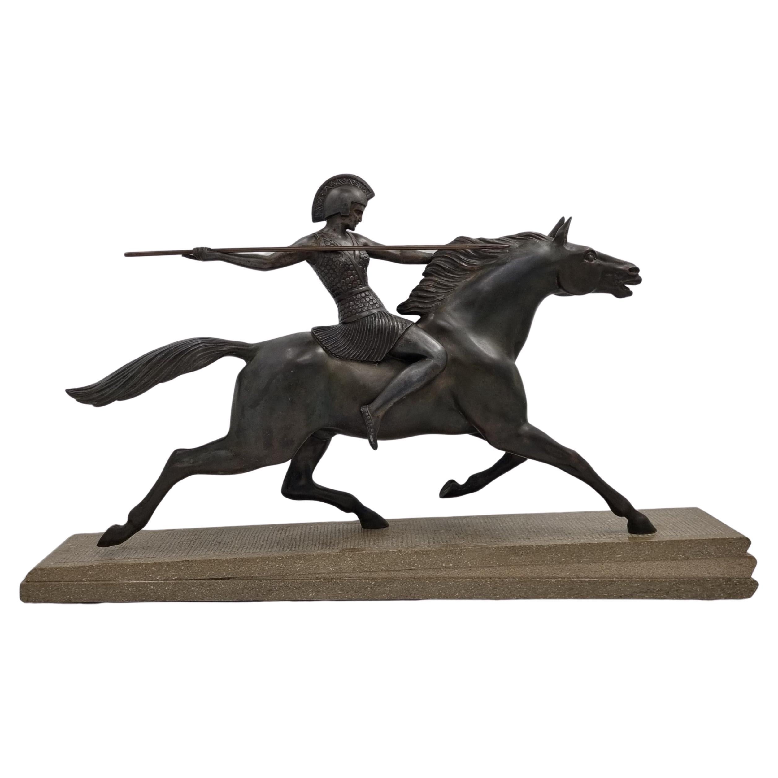 Art Deco Sculpture Amazon On A Horse By Melo