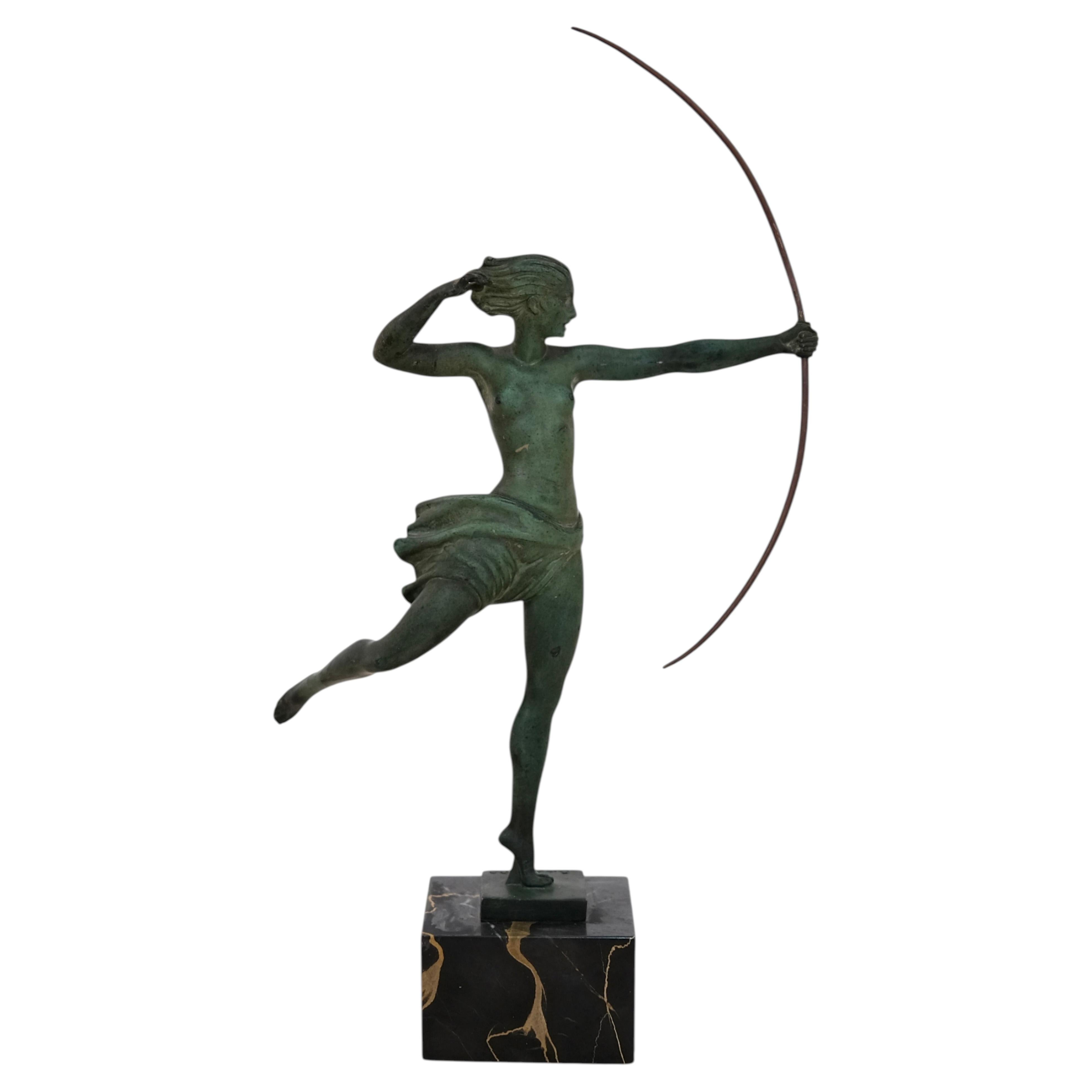 Art Deco Sculpture, Atalante, by Jean de Marco for Max Le Verrier, 1920s