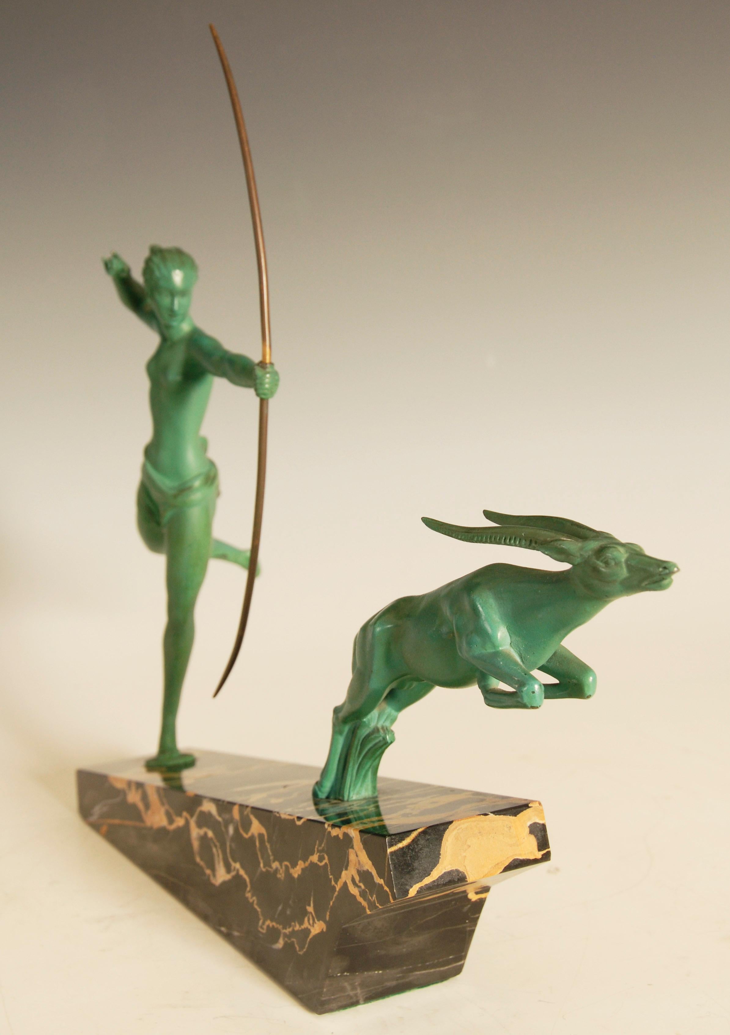 French Art Deco Sculpture 'Atalante' from Max Le Verrier Foundry, Paris For Sale