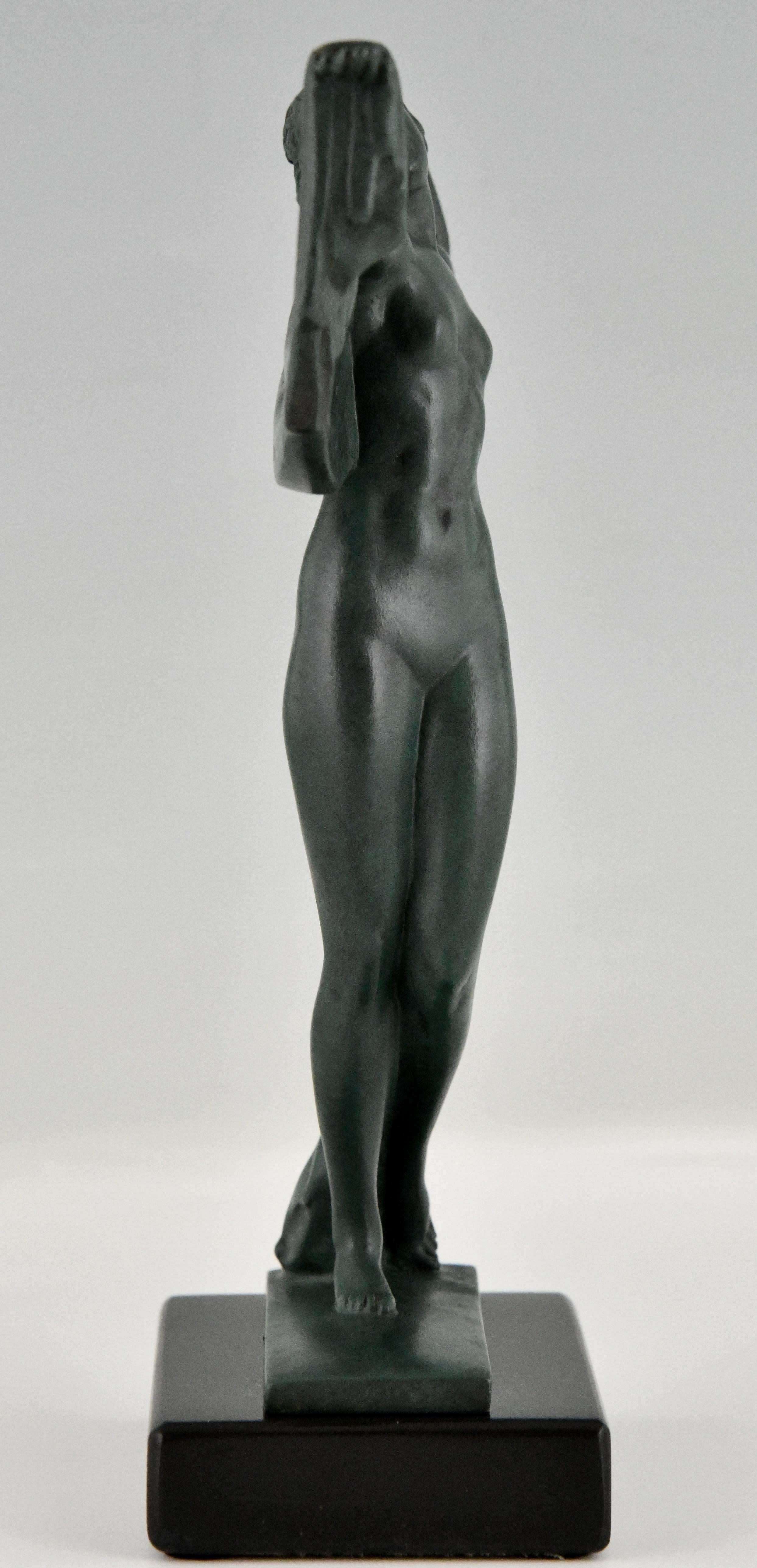 Français Sculpture Art Déco - Vénus se baignant nue par Fayral Max Le Verrier, France, 1930
