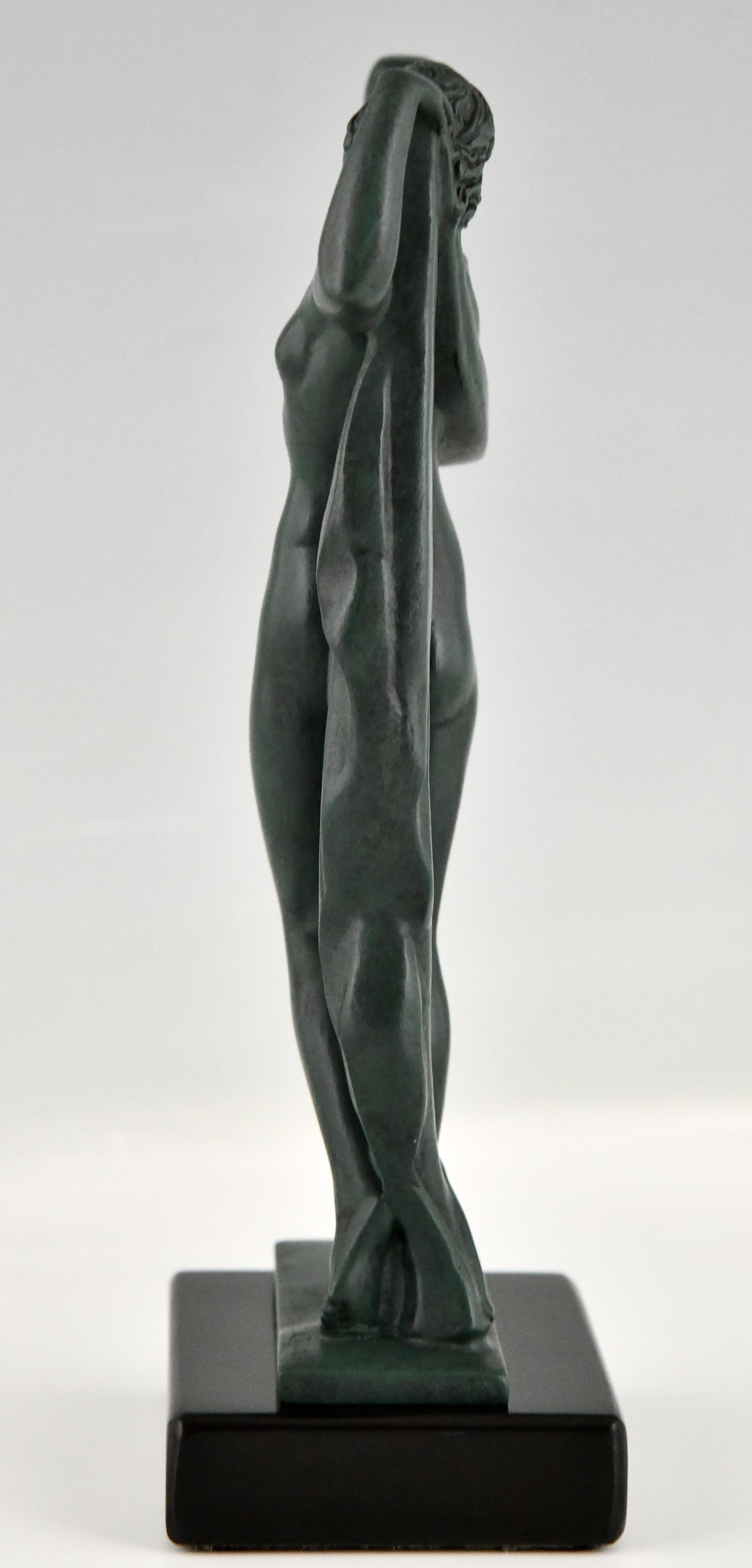 Art Deco Sculpture Bathing Nude Venus by Fayral Max Le Verrier, France, 1930 In Good Condition In Antwerp, BE