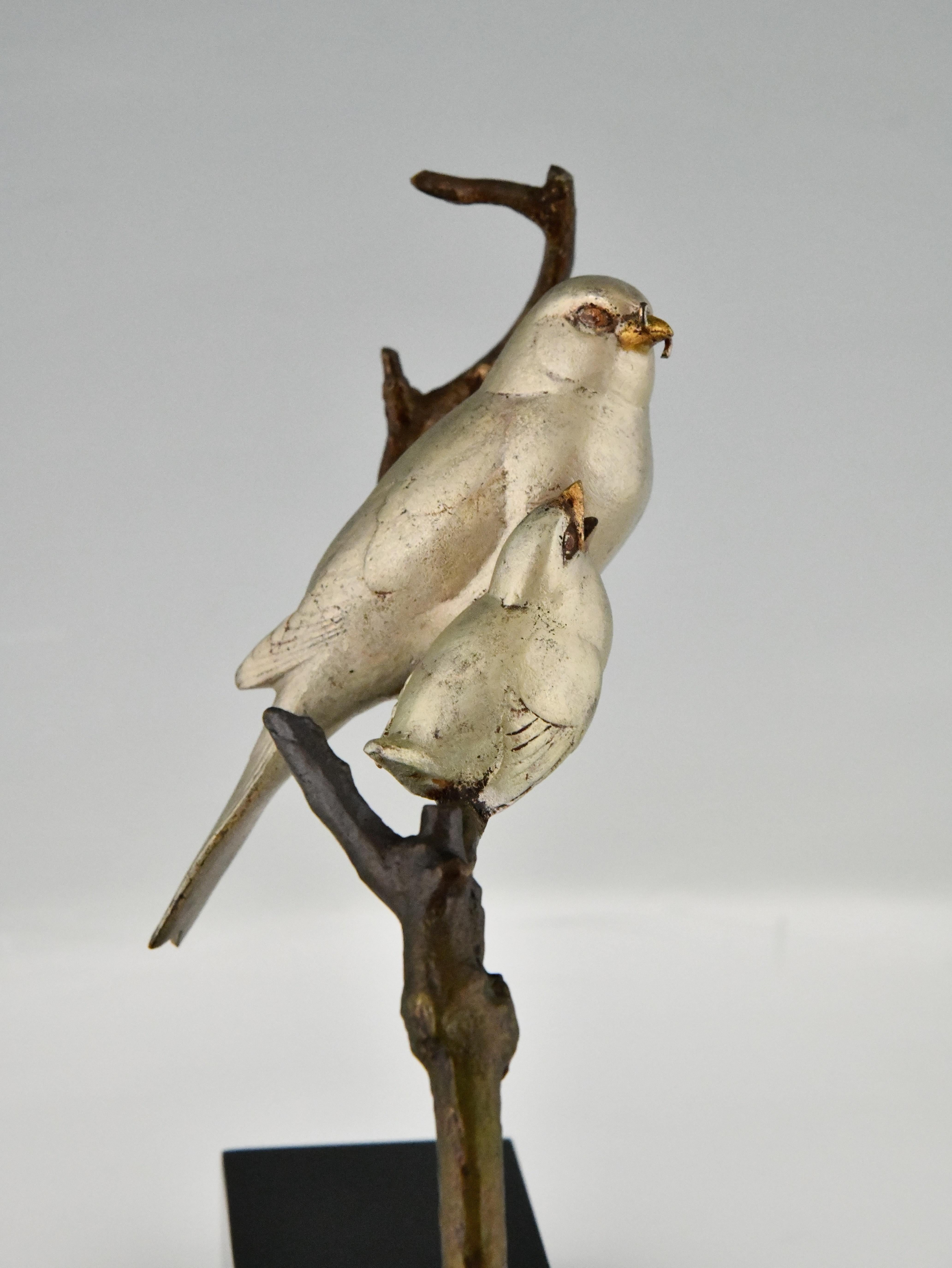 Art Deco Sculpture Birds on a Branch Signed by André Vincent Becquerel 1930 For Sale 4