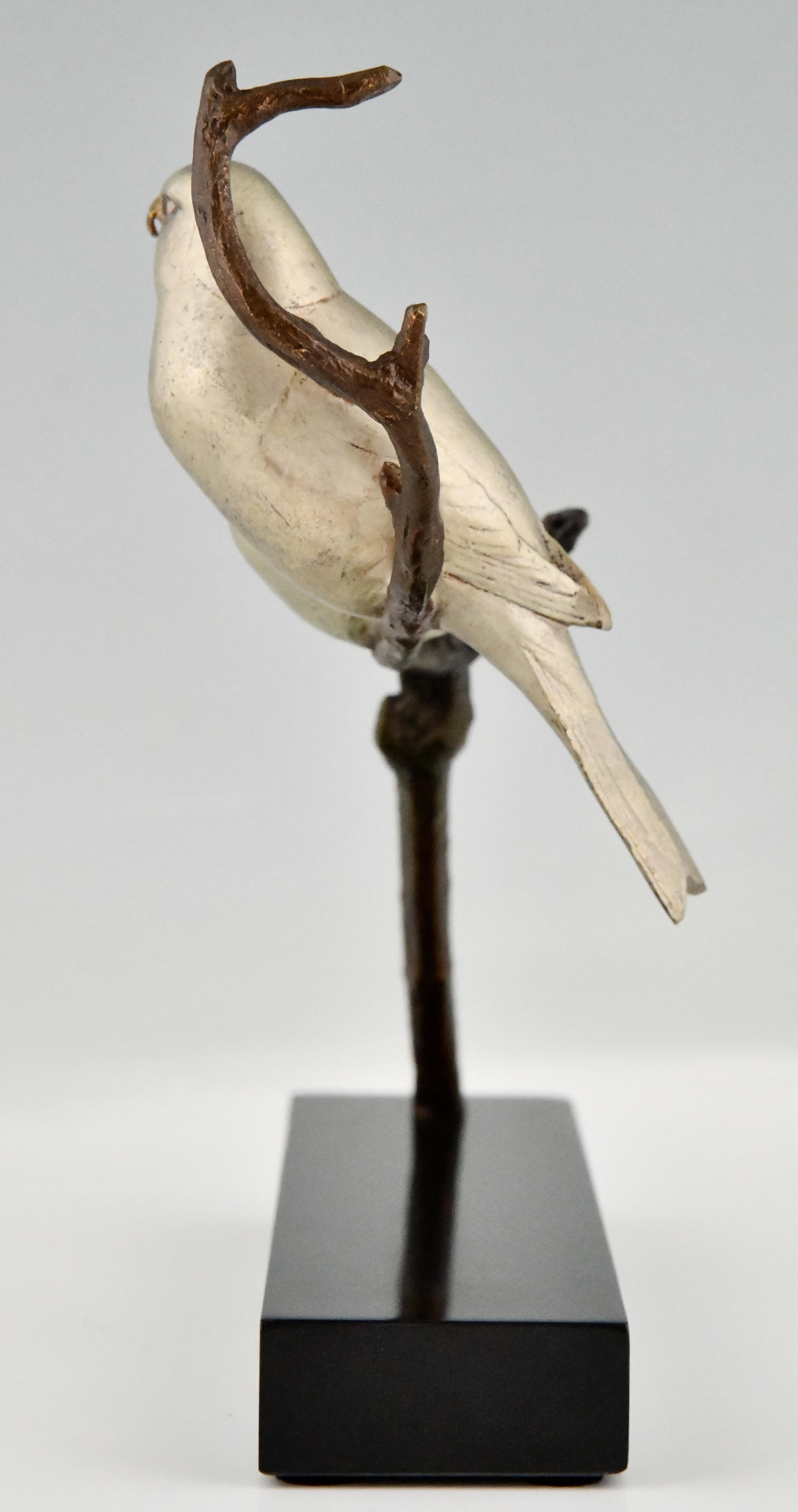 Art Deco Sculpture Birds on a Branch Signed by André Vincent Becquerel 1930 For Sale 1