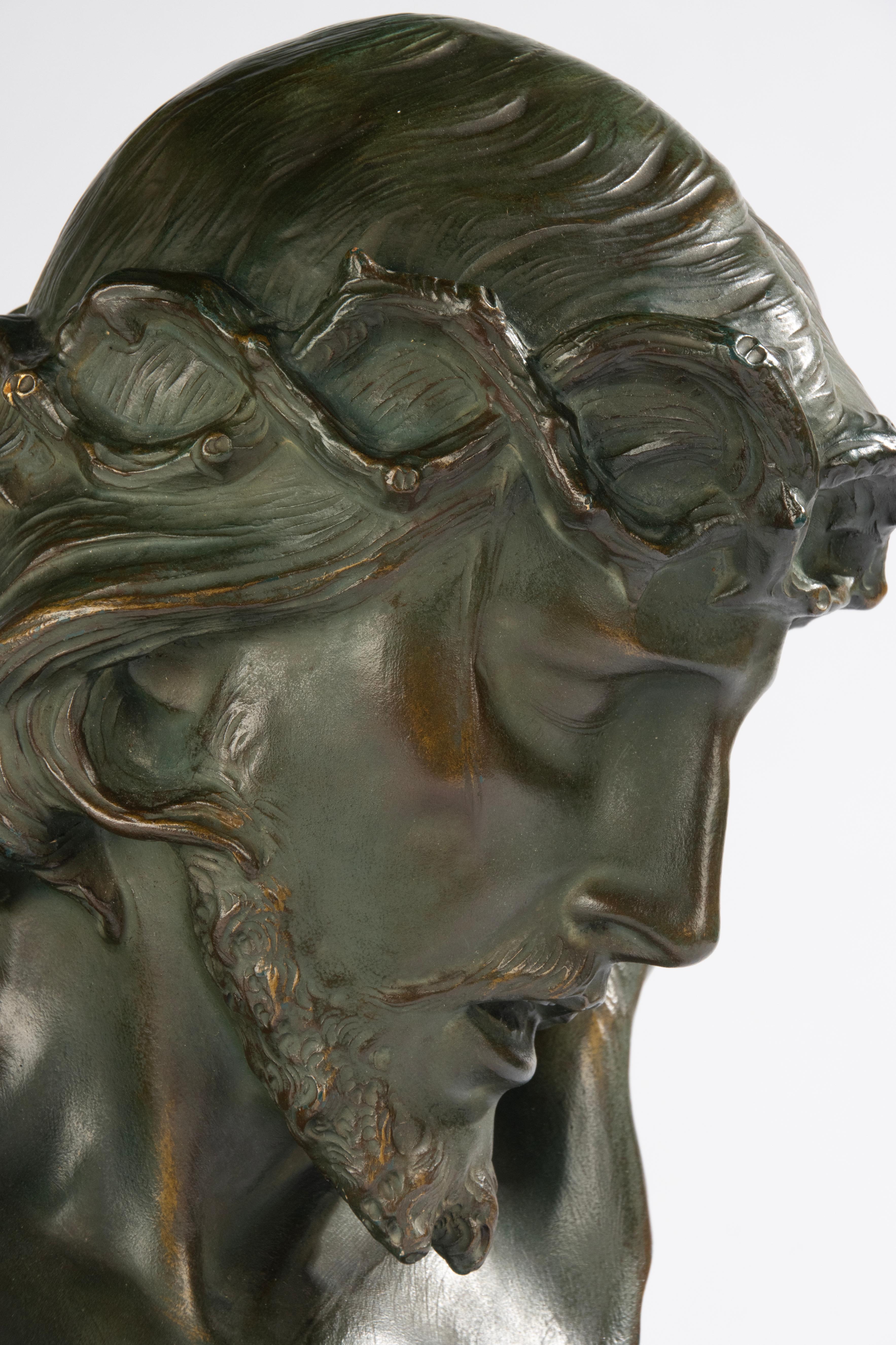 Début du 20ème siècle Sculpture Art déco - Buste de Jésus-Christ - Johannes Dommisse - Terracotta en vente