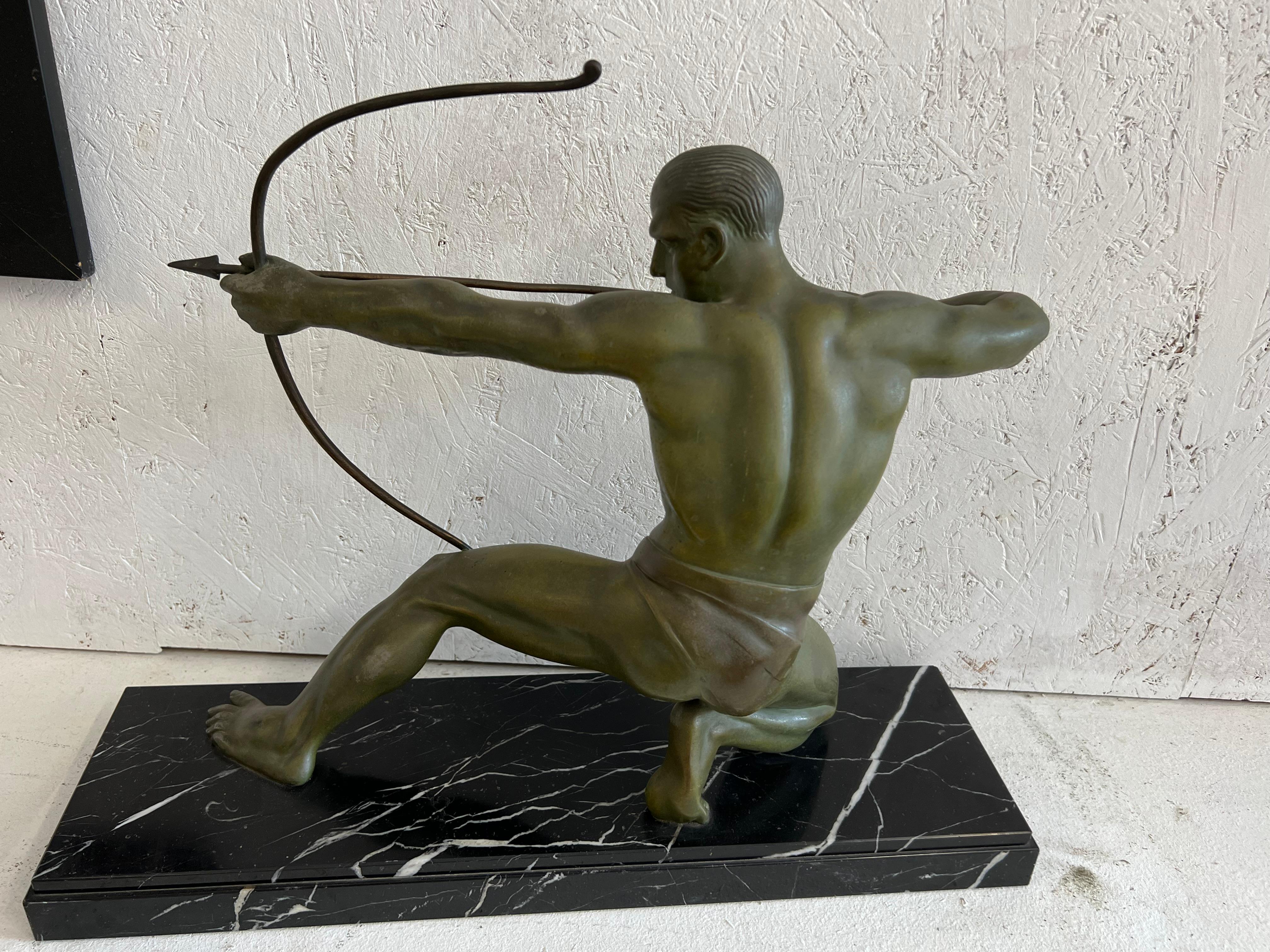 Bronze Art Déco Sculpture by Darny .G , Archer For Sale