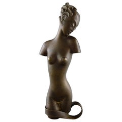 Art Deco Sculpture by Karl Hagenauer Vienna, Austria, Nude Woman in Bronze