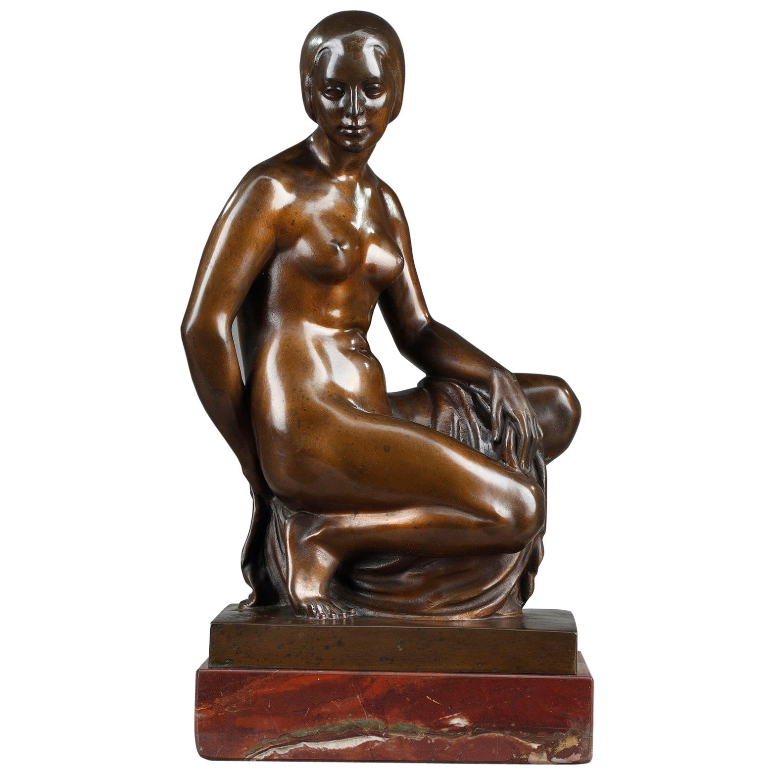 Art Deco Sculpture by Kunstanstalt WMF Geislingen, Germany For Sale