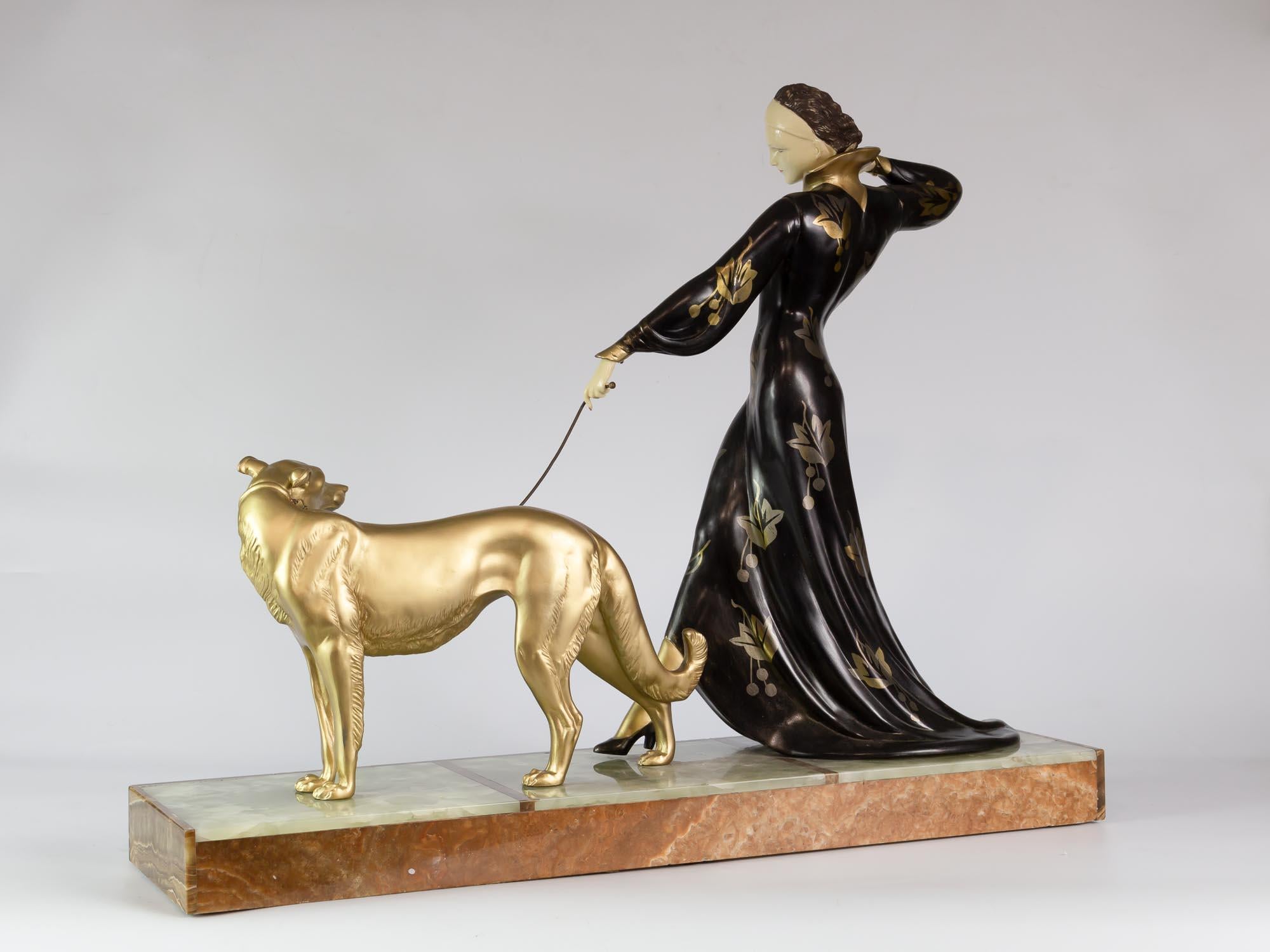 Early 20th Century Art deco sculpture by Menneville and Rochard