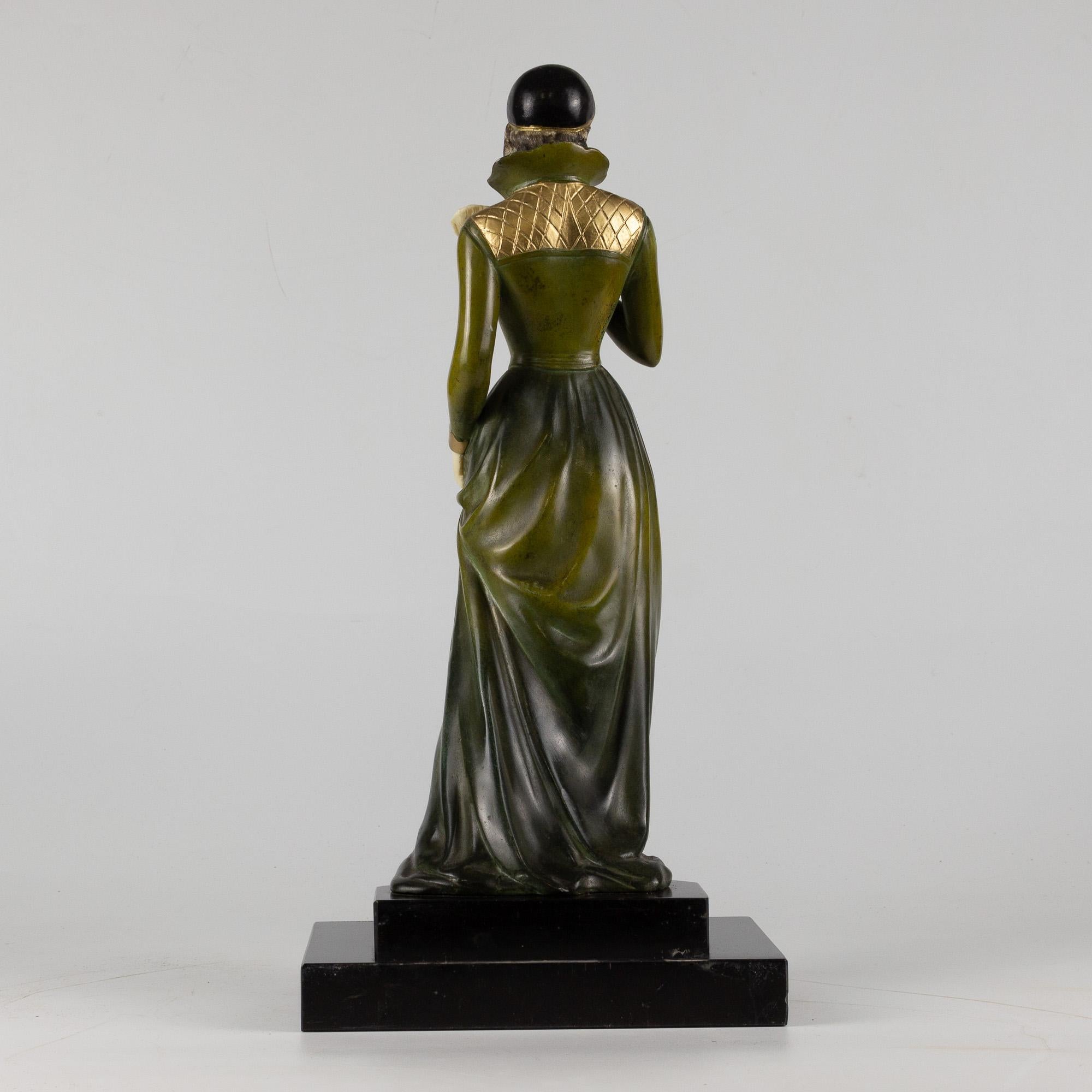 Français Sculpture Art Déco de Menneville